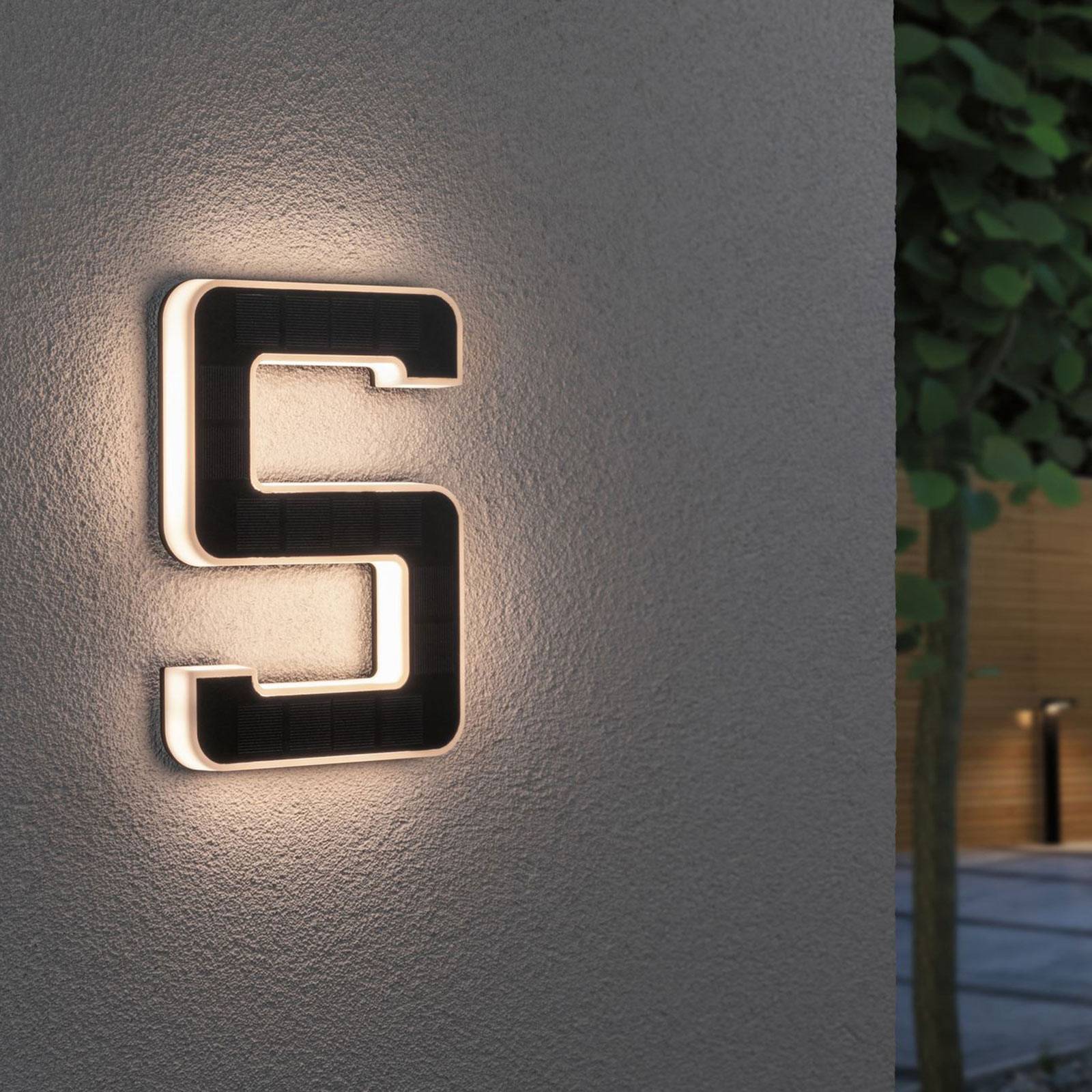 Paulmann aurinkokäyttöinen LED-talonnumero 5