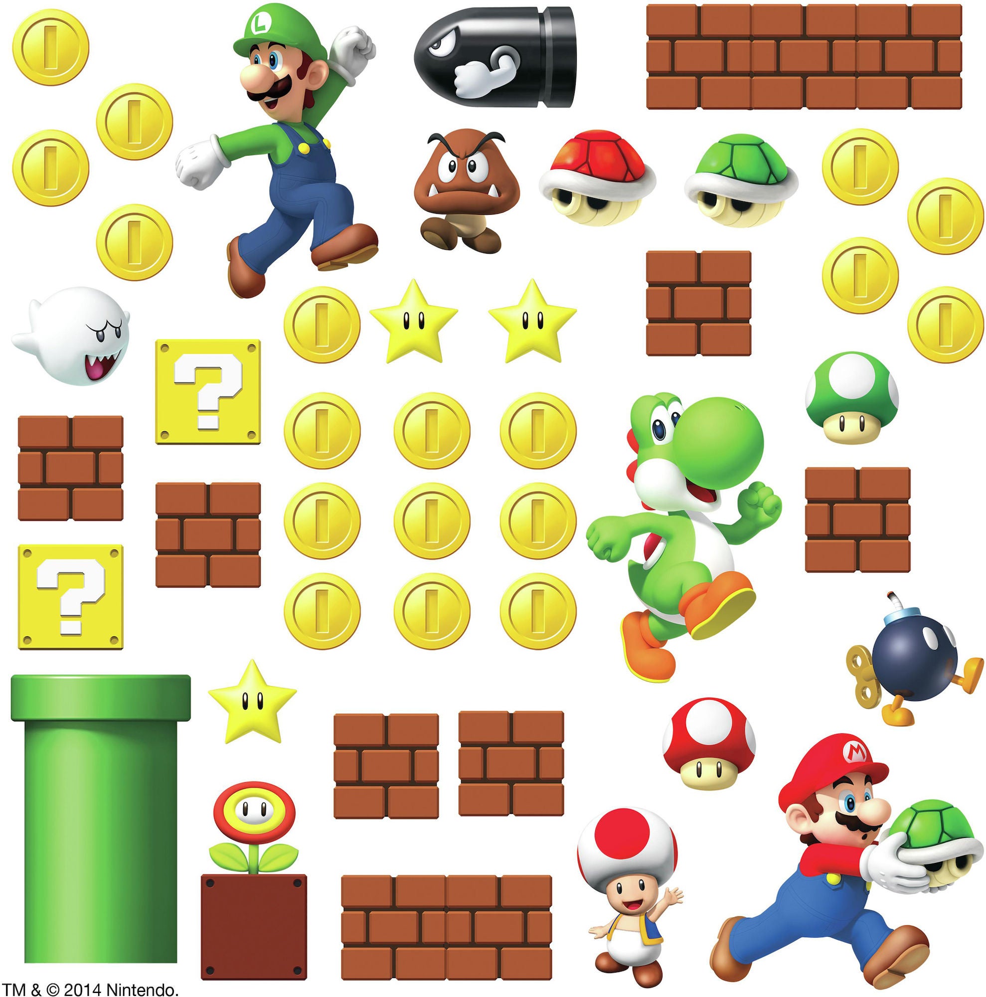 RoomMates Sisustustarrat Nintendo Super Mario