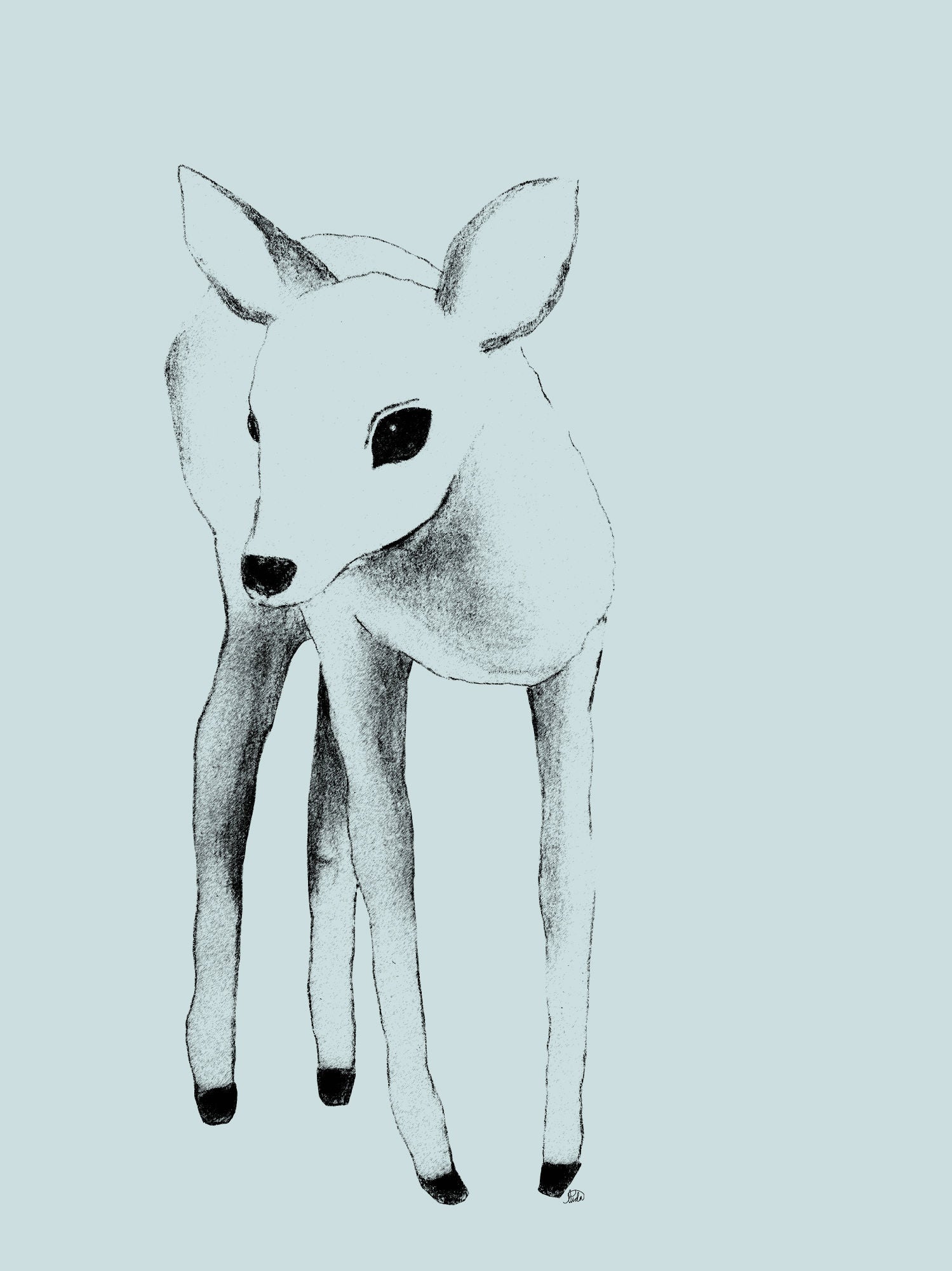 Lilou Lilou Juliste Deer 50x70, Vihreä