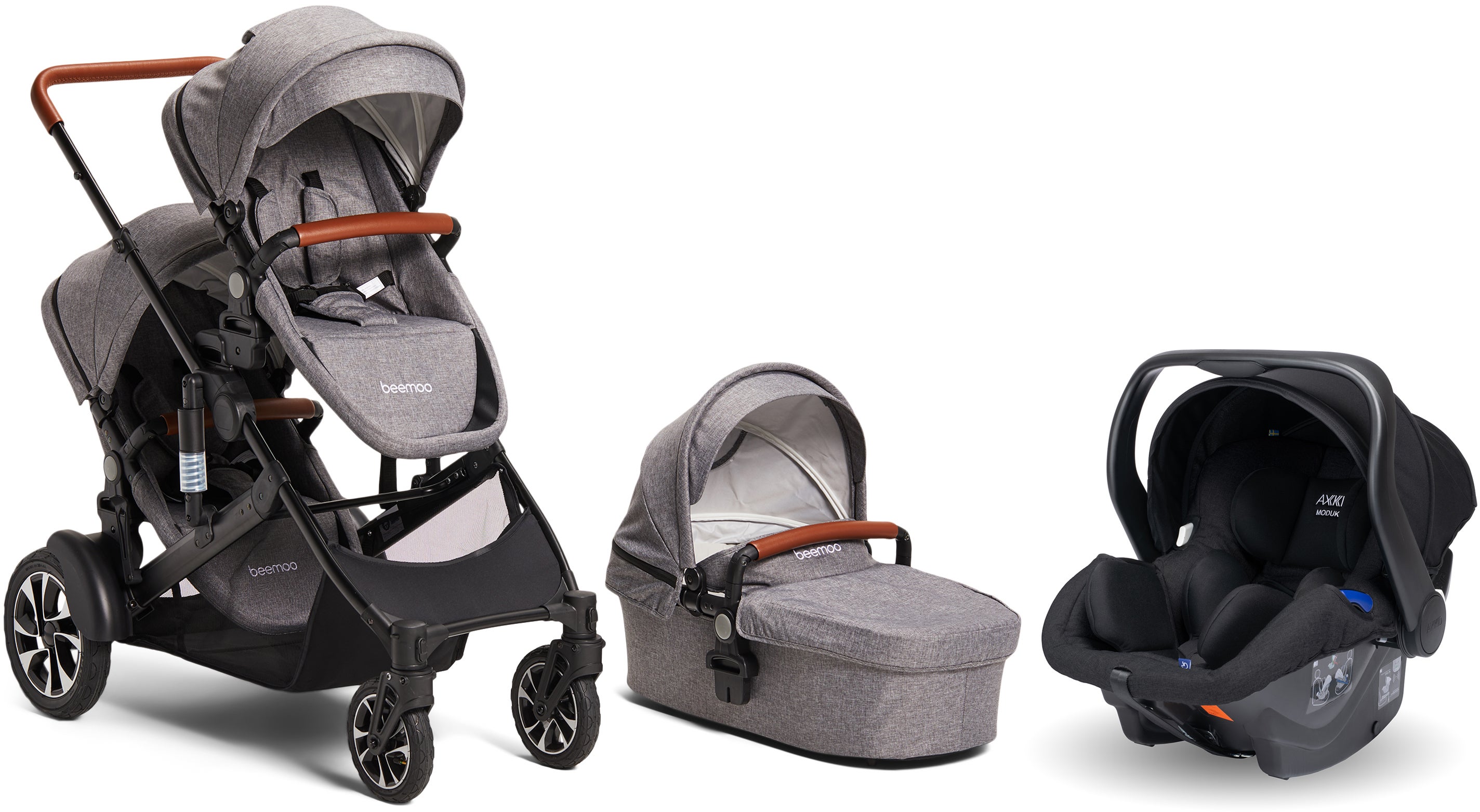 Beemoo Maxi 4 Twin Sisält. Modukid Infant Turvakaukalo, Grey/Black