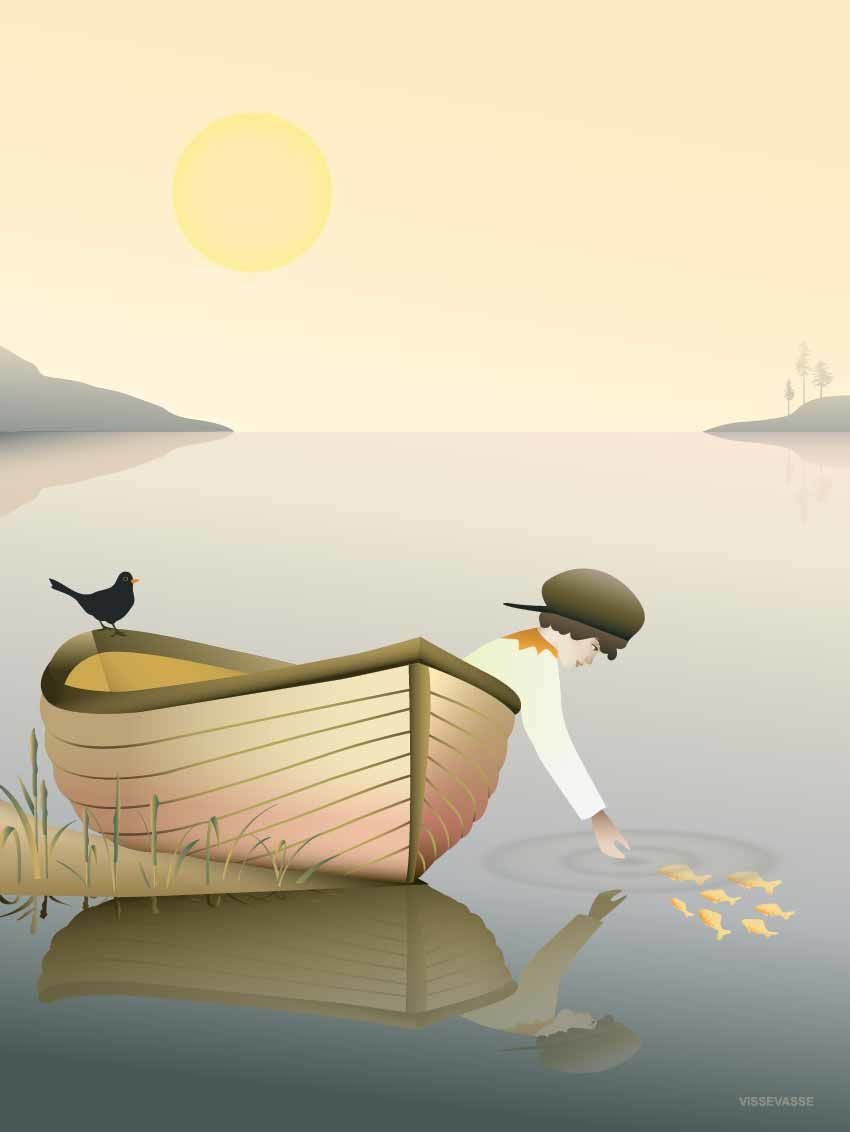 ViSSEVASSE Juliste Boy in a boat 50x70