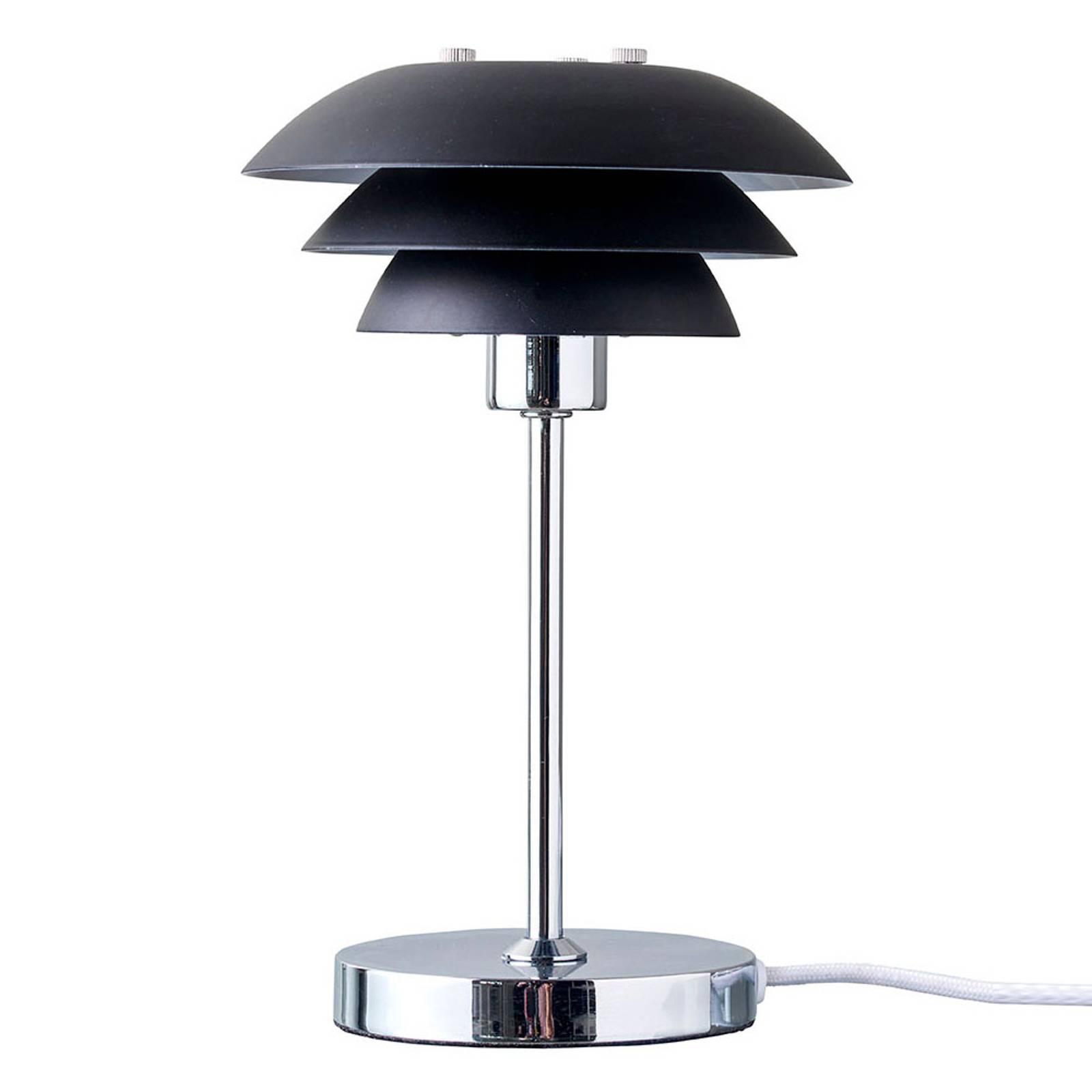 Dyberg Larsen DL16 -pöytälamppu Ø 16 cm, musta