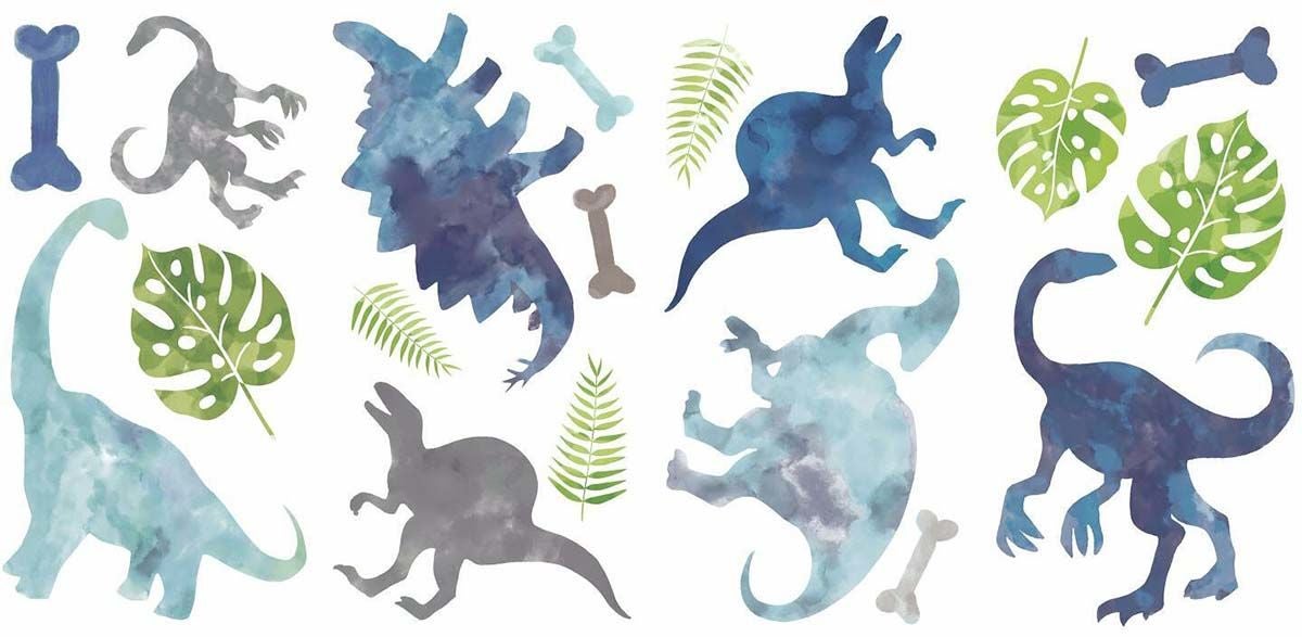 RoomMates Sisustustarrat Watercolour Dinosaurs