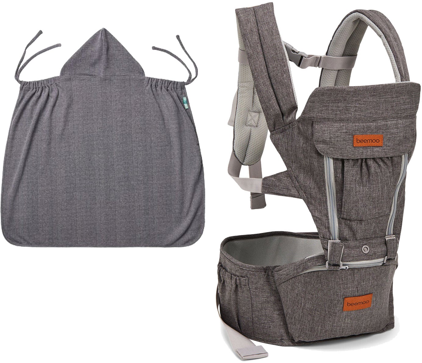 Beemoo Carry Comfort Adjust Kantoreppu + Päällinen, Grey