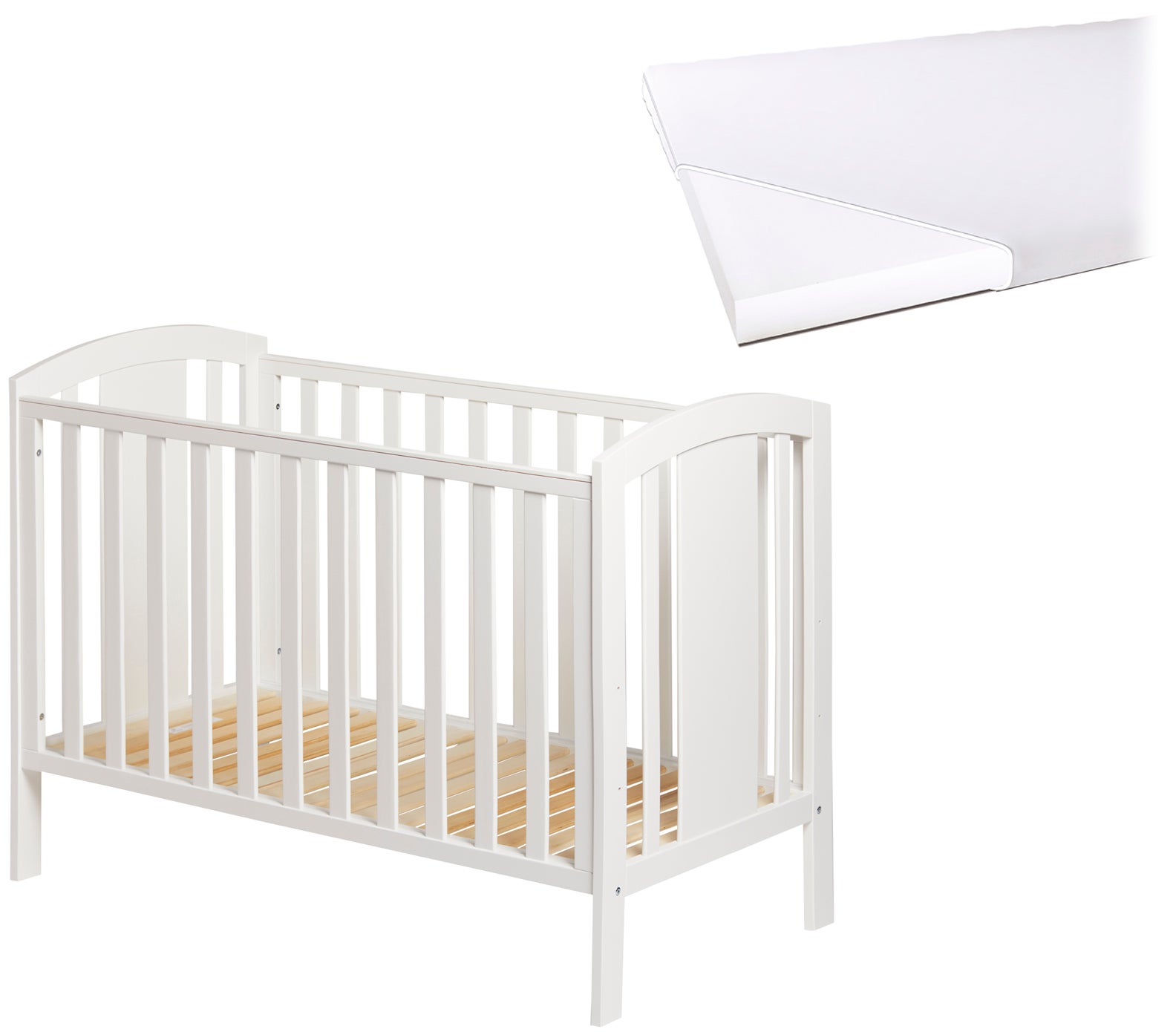 JLY Dream Lux Pinnasänky + Babymatex Patja 60x120, Valkoinen