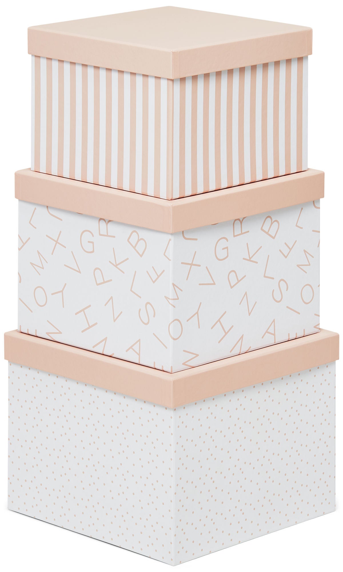 Alice & Fox Säilytyslaatikot 3-pack, Vaaleanpunainen