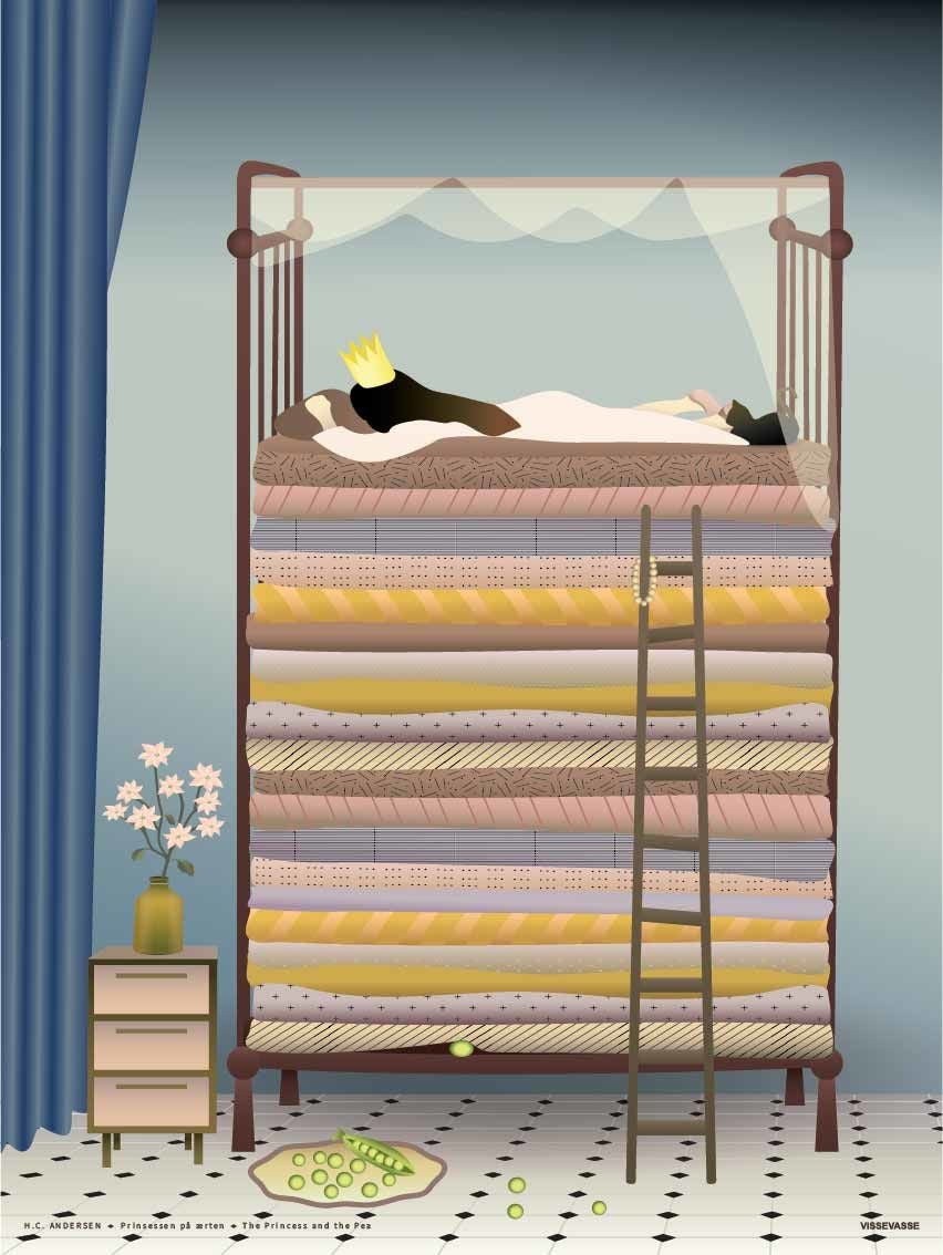 ViSSEVASSE Juliste The princess and the pea 30x40