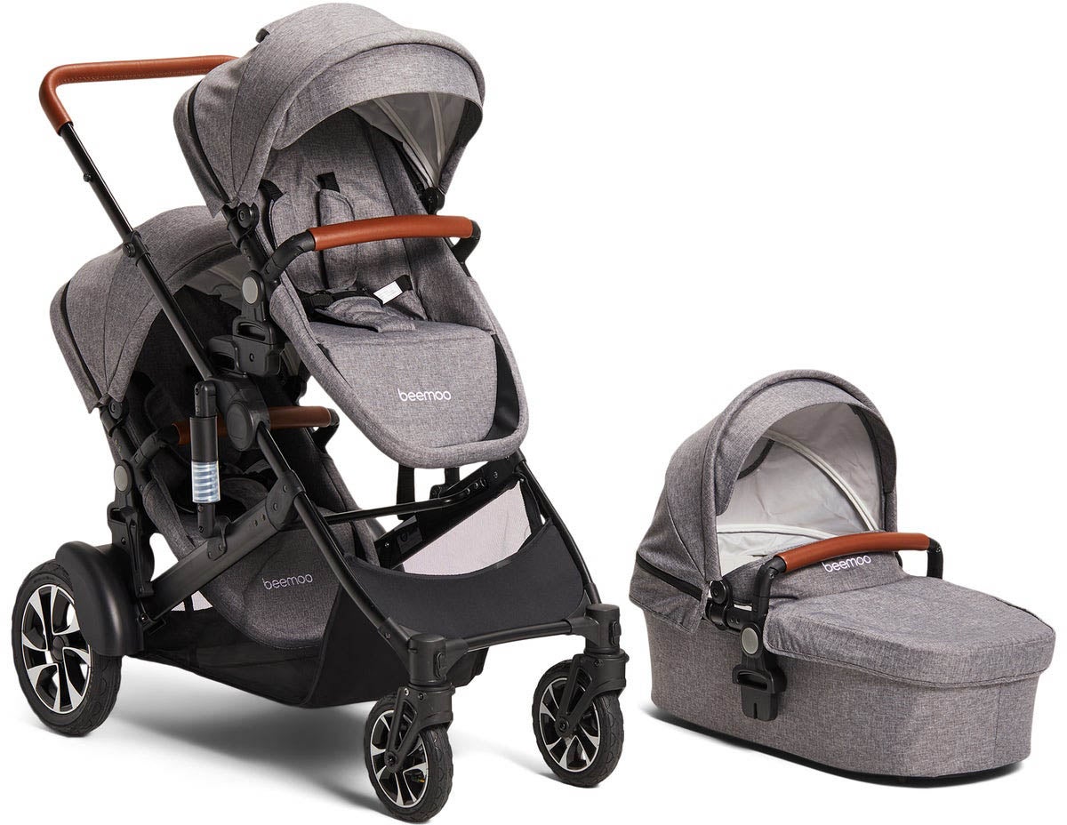 Beemoo Maxi 4 Twin + Sisaristuin, Grey Melange /Black