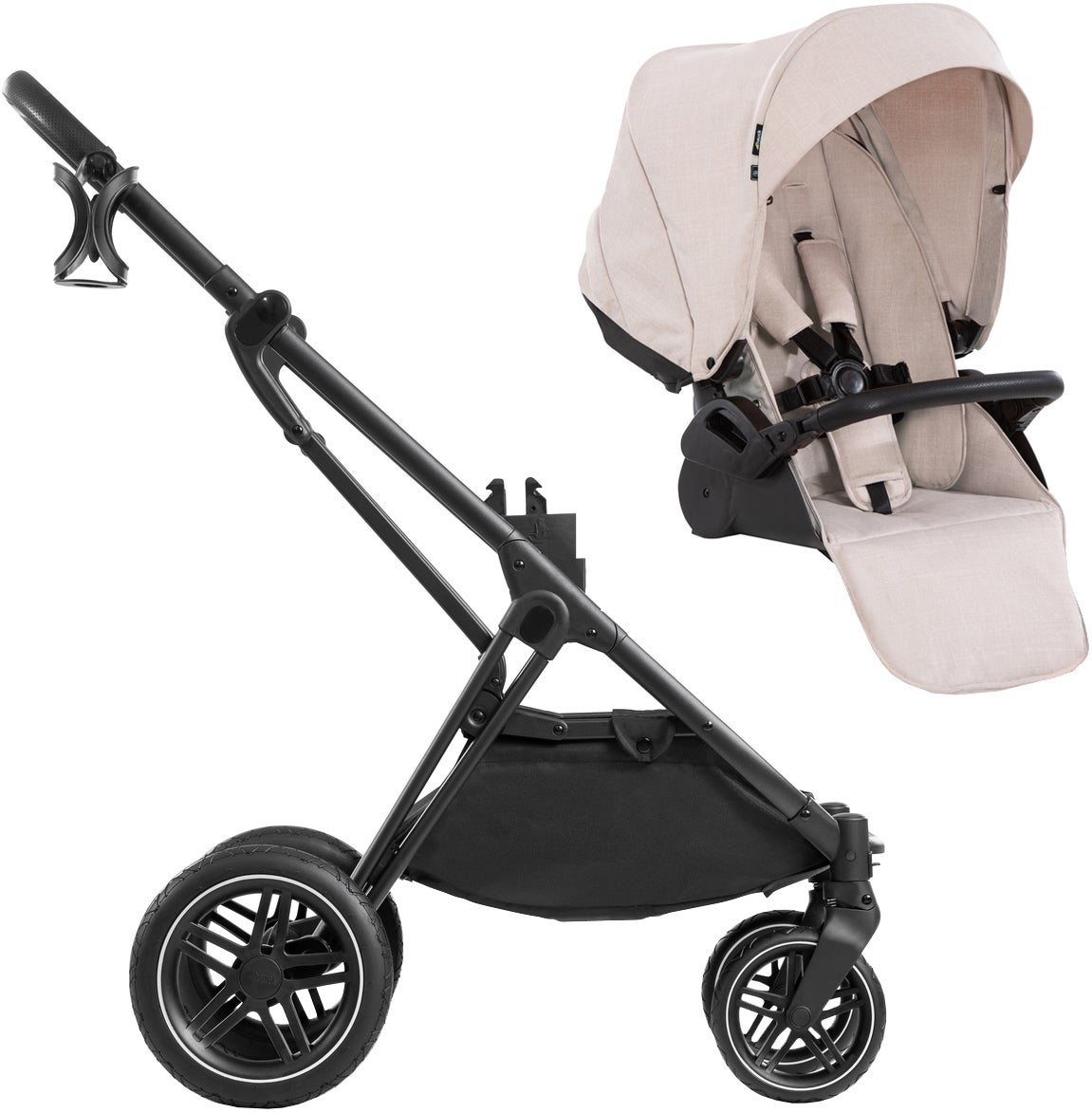 Hauck Vision X Lastenrattaat, Beige Melange/Black