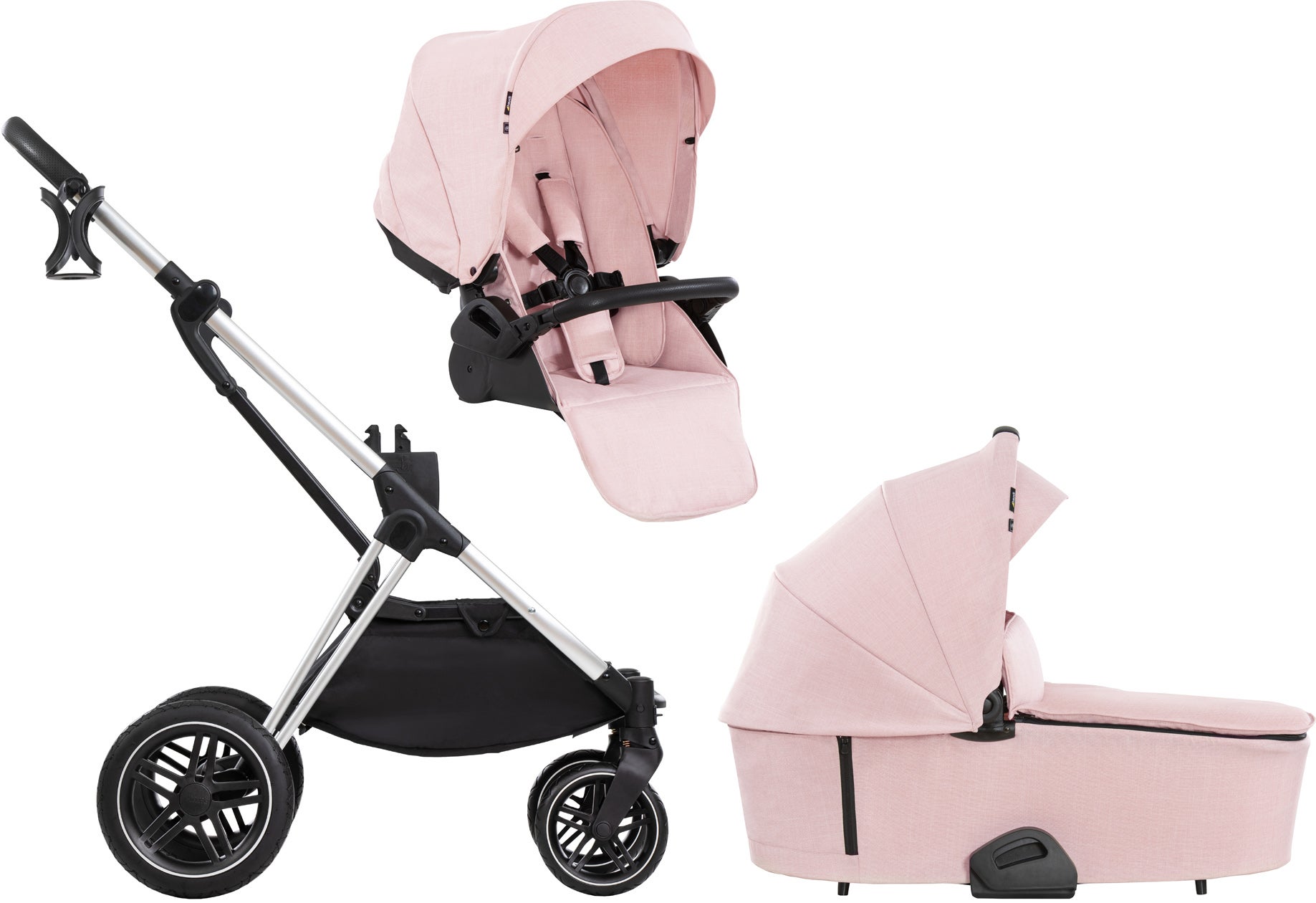 Hauck Vision X Yhdistelmävaunut, Rose Melange/Silver