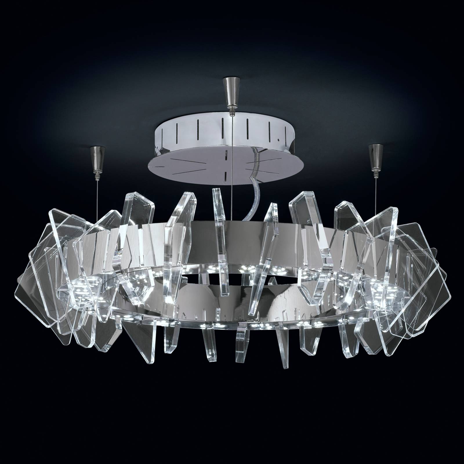 Rengasmainen LED-kattovalaisin Eos lasilla