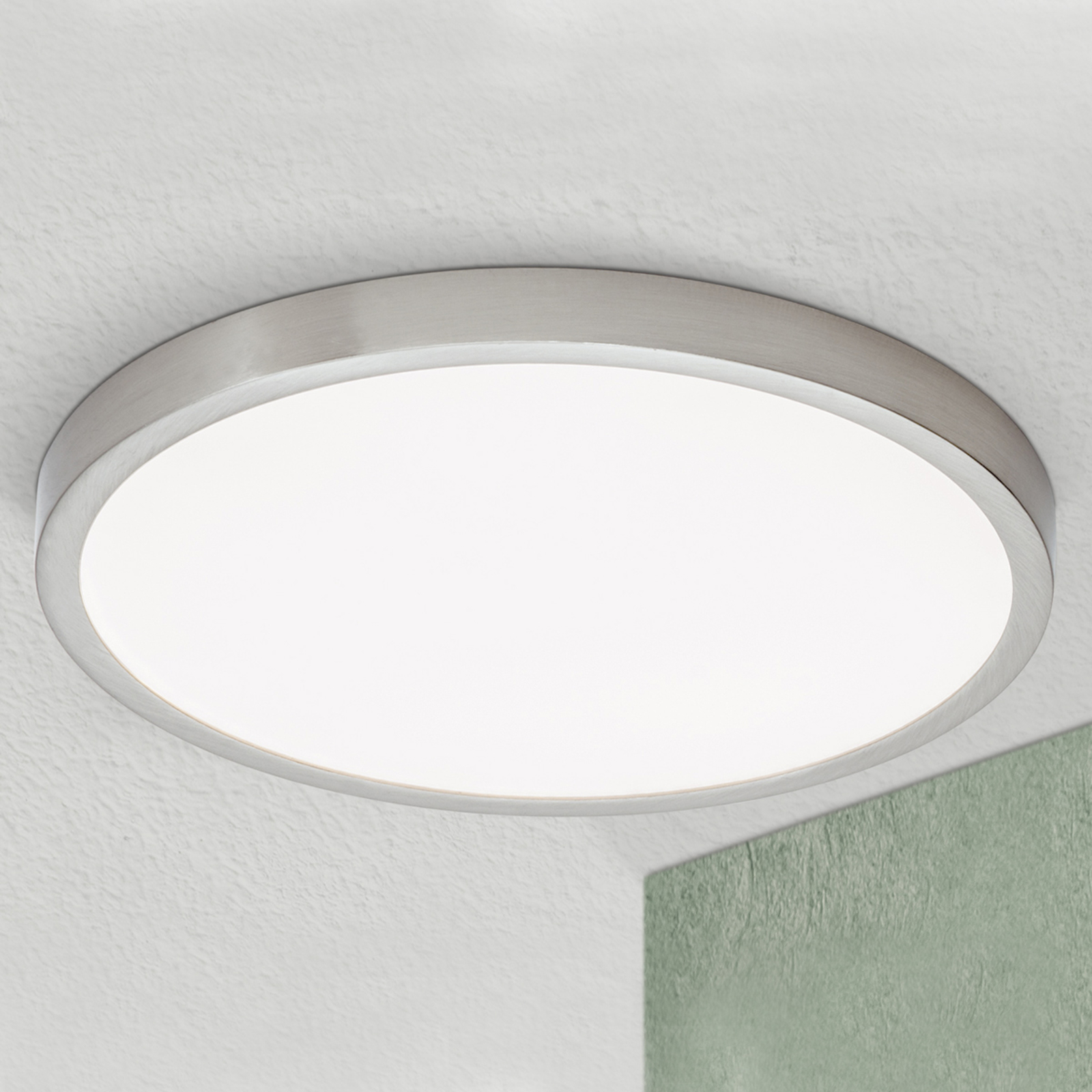 LED-kattovalaisin Vika, pyöreä, mattatitaani Ø30cm