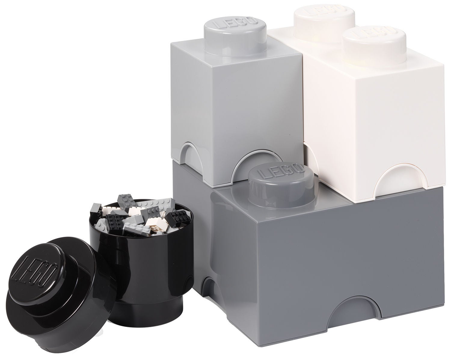 LEGO Säilytyslaatikot 4-pack, White/Grey/Black