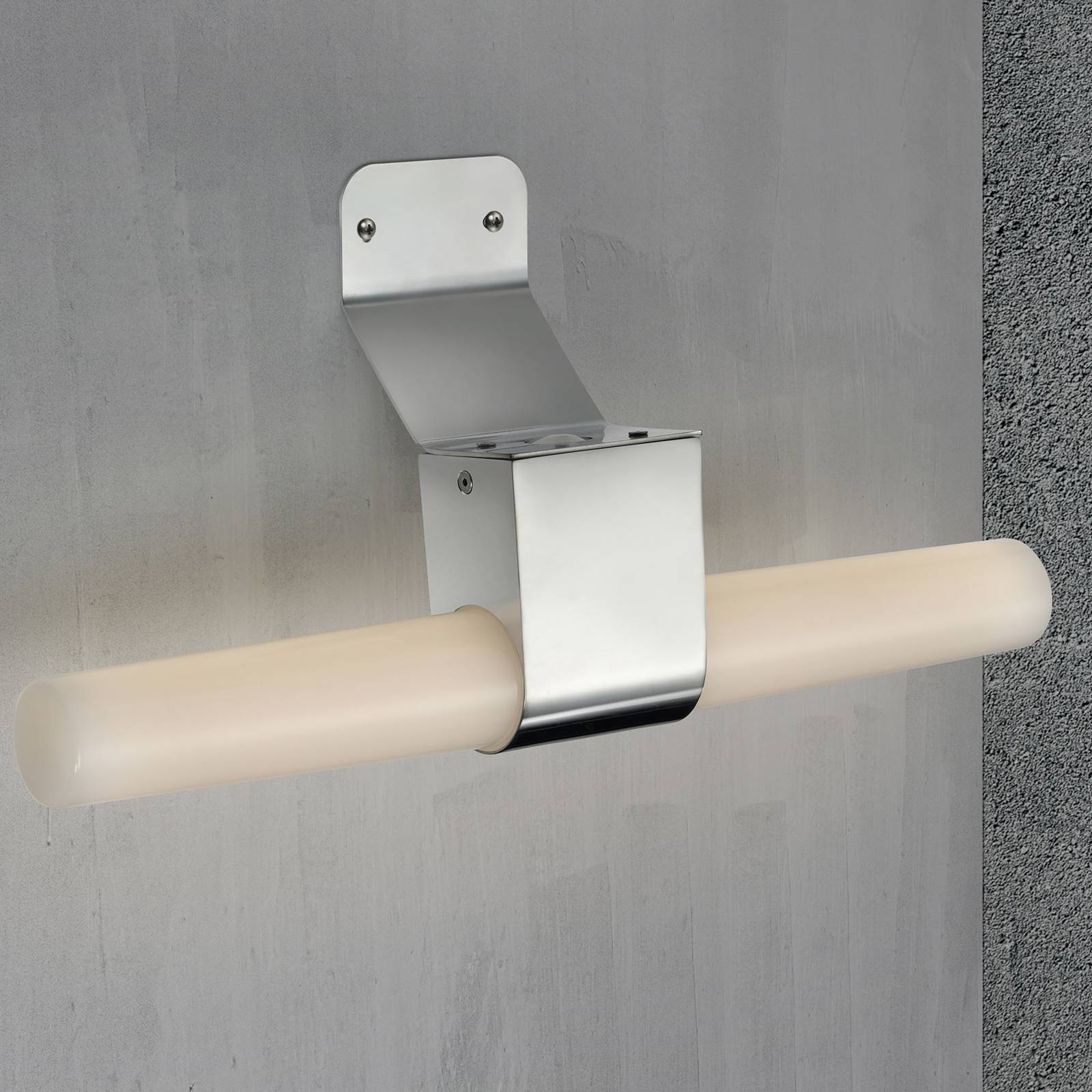Kylpyhuoneen LED-seinälamppu Helva Double, nikkeli