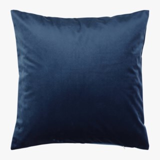 Mali velour koristetyyny tummansininen