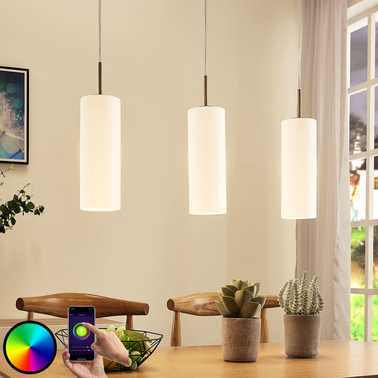 Lindby Smart LED-riippuvalaisin Felice, app