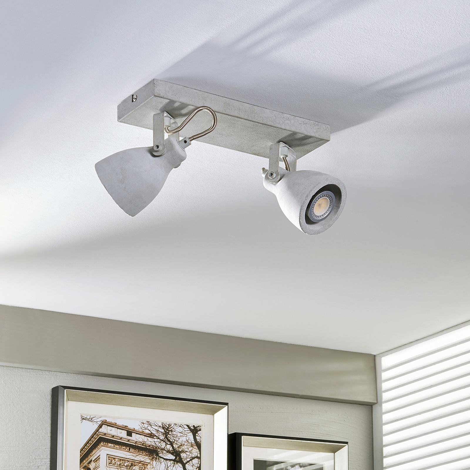 2-lamppuinen LED-spotti Kadiga betonista, GU10