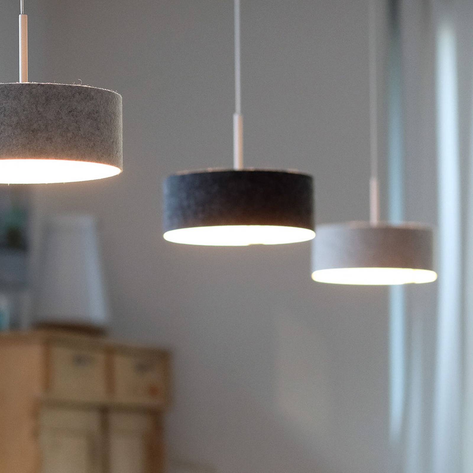 LED-riippuvalaisin LARAfelt S, Ø 20 cm, grafiitti