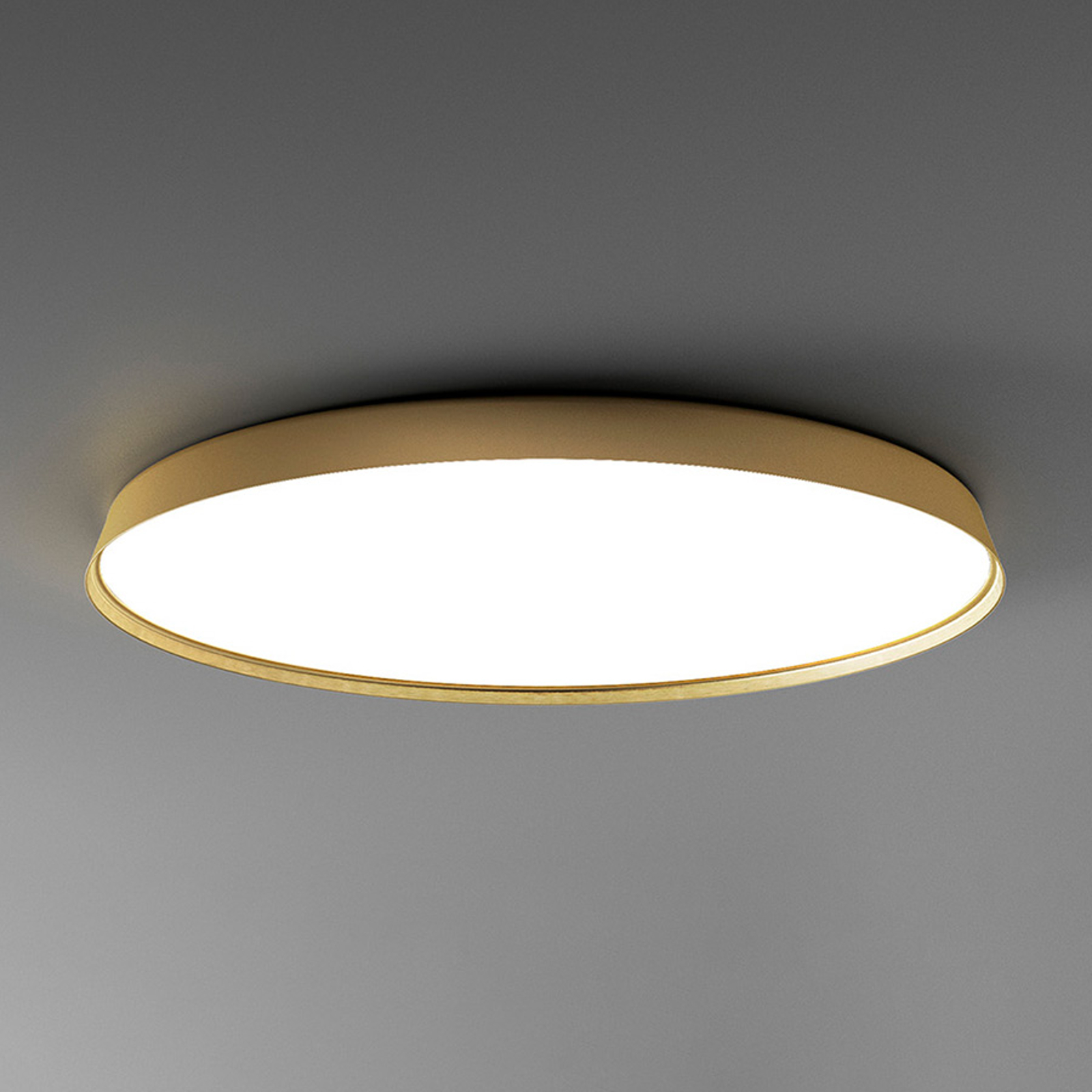 Luceplan Compendium Plate -LED-kattovalo messinki
