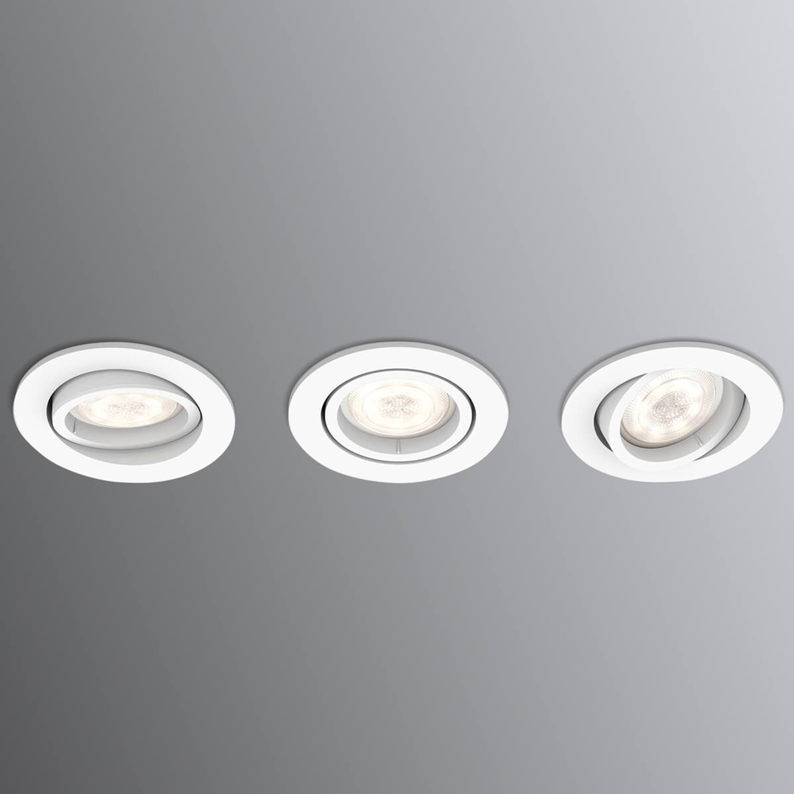 Kulmikas LED-uppospotti Shellbark WarmGlow 3 kpl