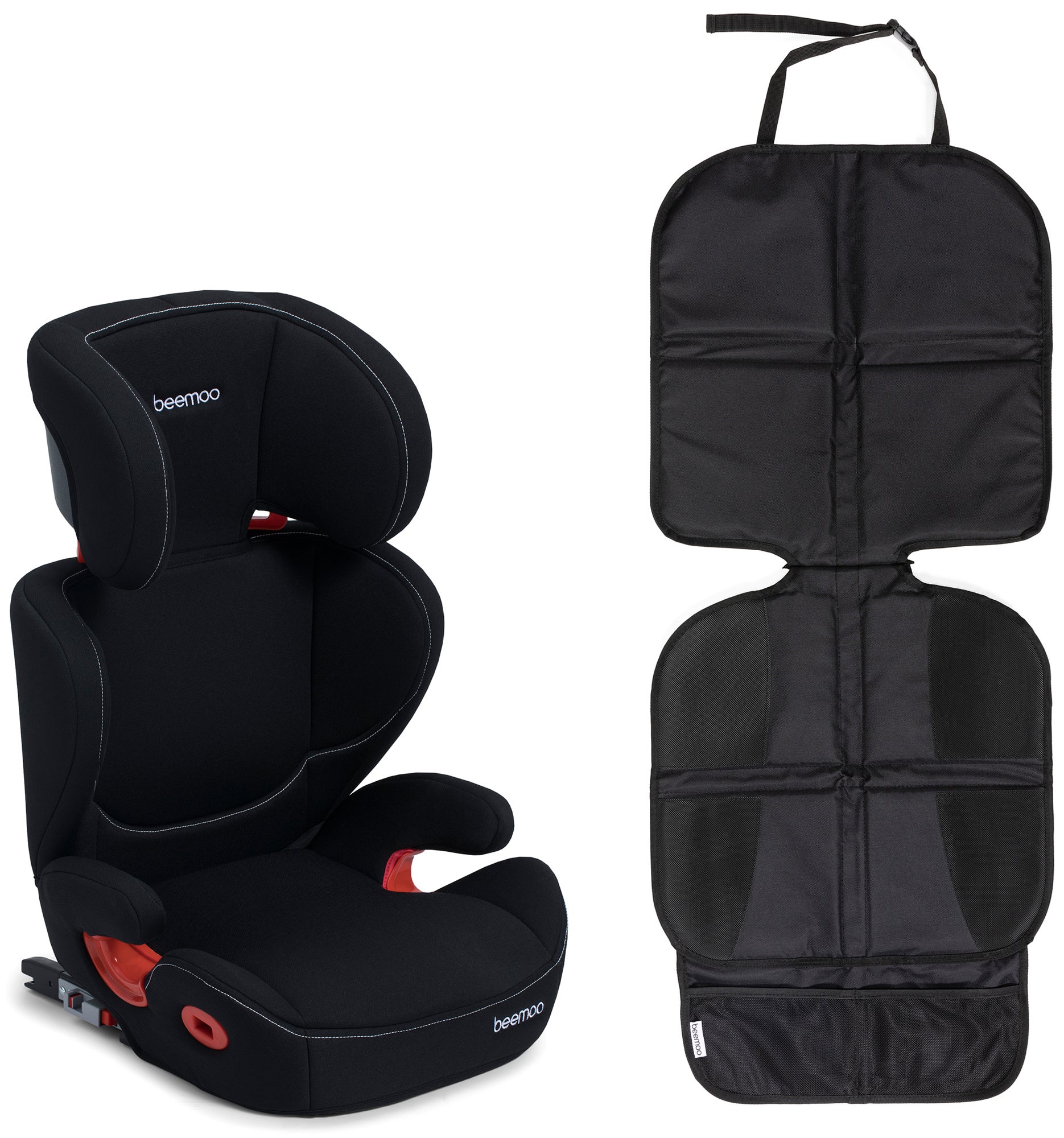 Beemoo Isofix Turvavyöistuin + Lux Auton Istuinsuoja, Black