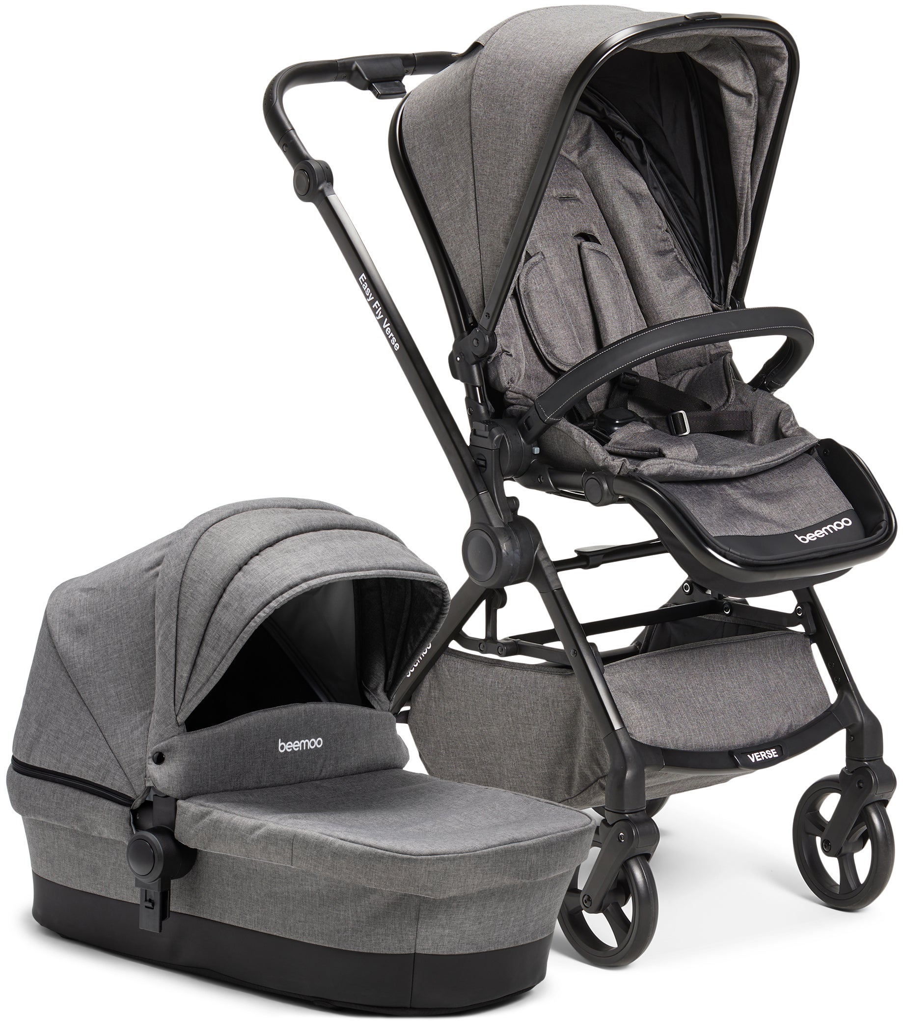 Beemoo Easy Fly Verse Yhdistelmävaunut, Grey Melange