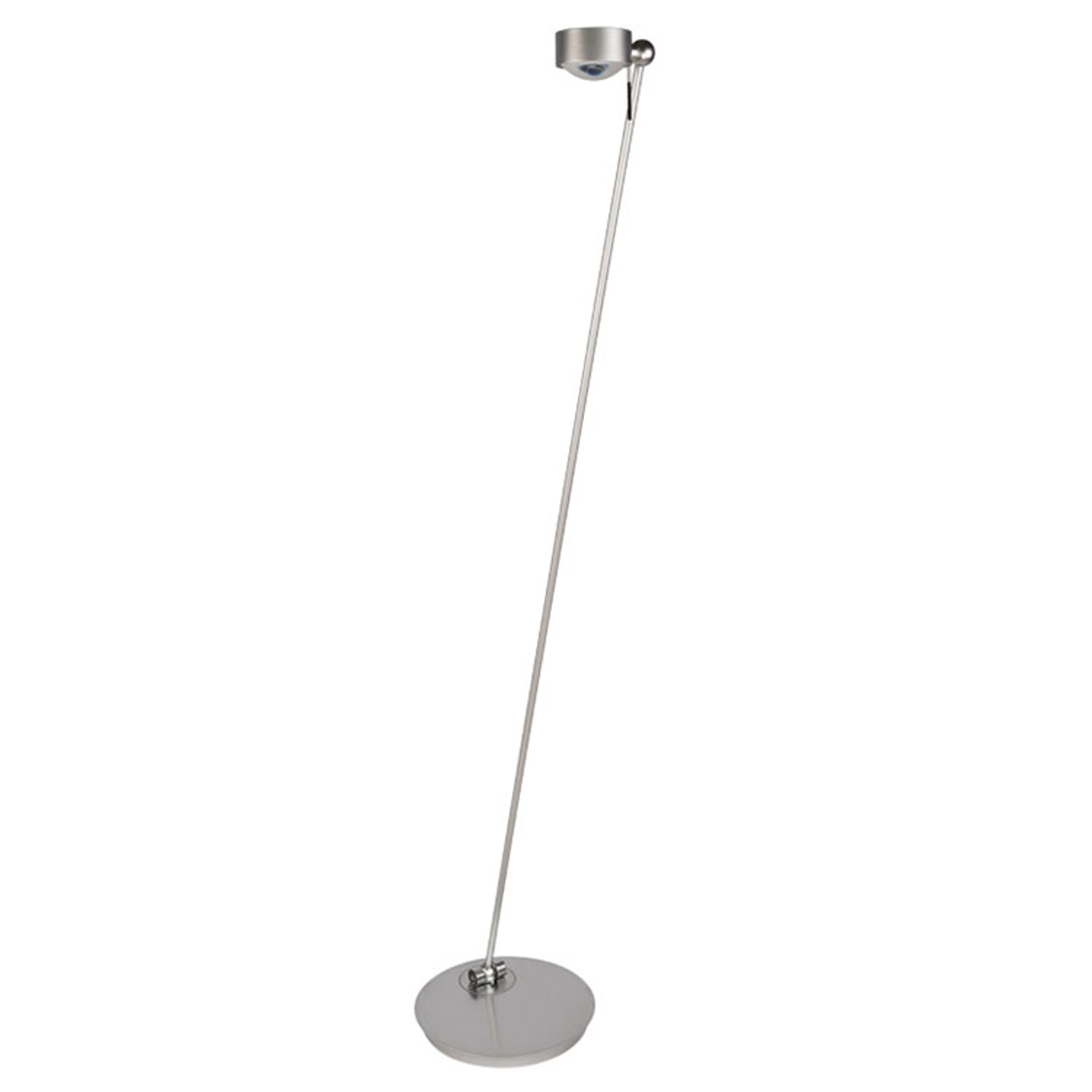 LED-lattiavalo Puk Floor Mini Single matta nikkeli