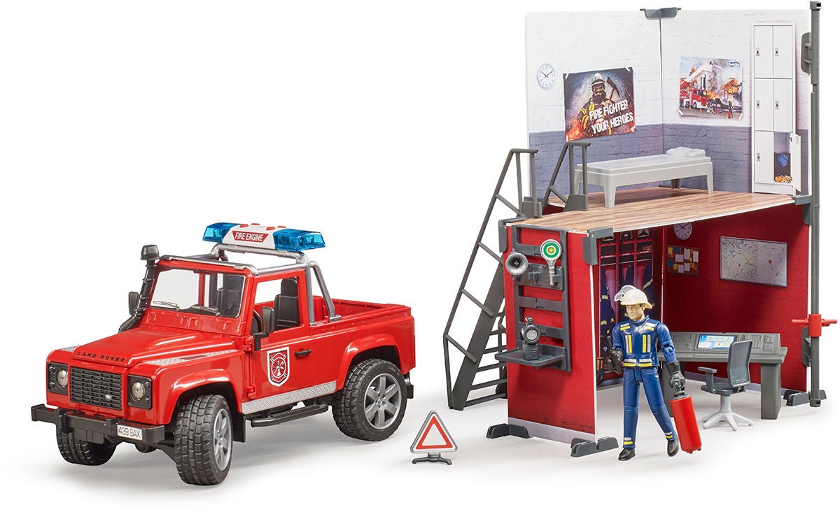 Bruder Paloasema + Land Rover Defender Paloauto + Palomies 62701