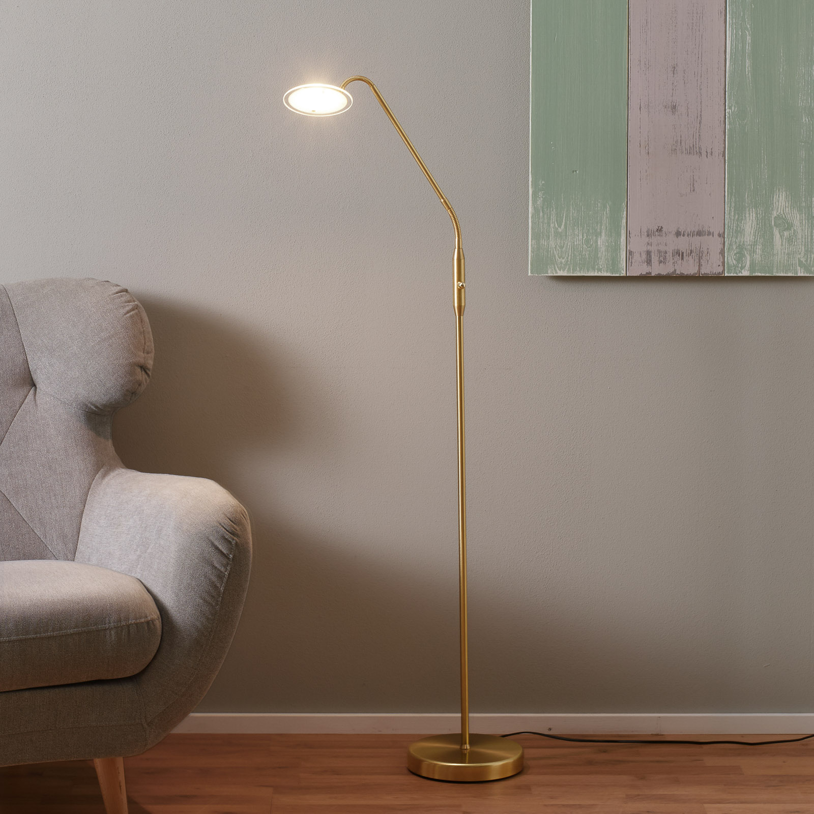 LED-lattiavalaisin Twin, 1-lamppuinen, messinki