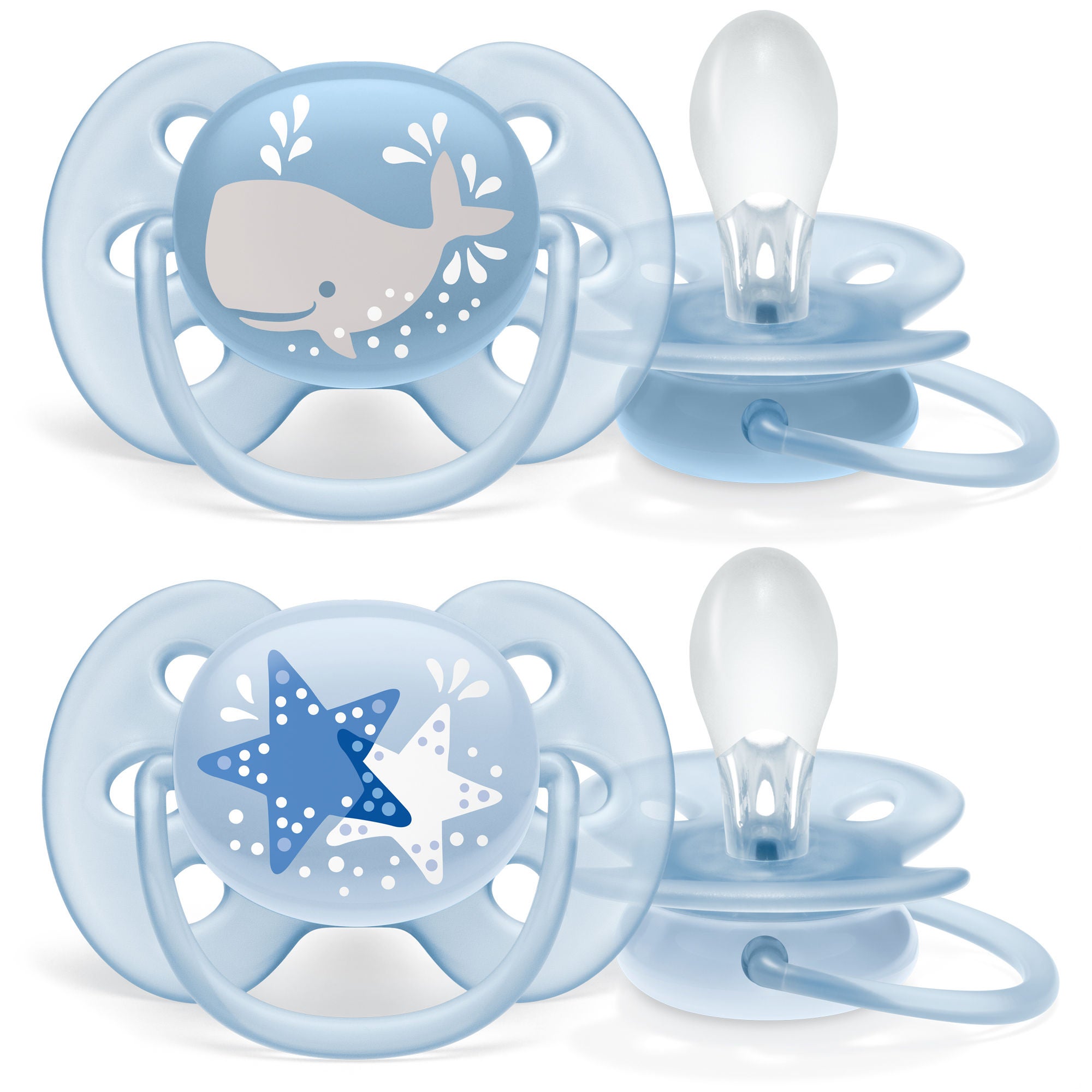 Philips Avent Ultra Soft Soother Tutti 2-Pack, 6−18 kk, Sininen