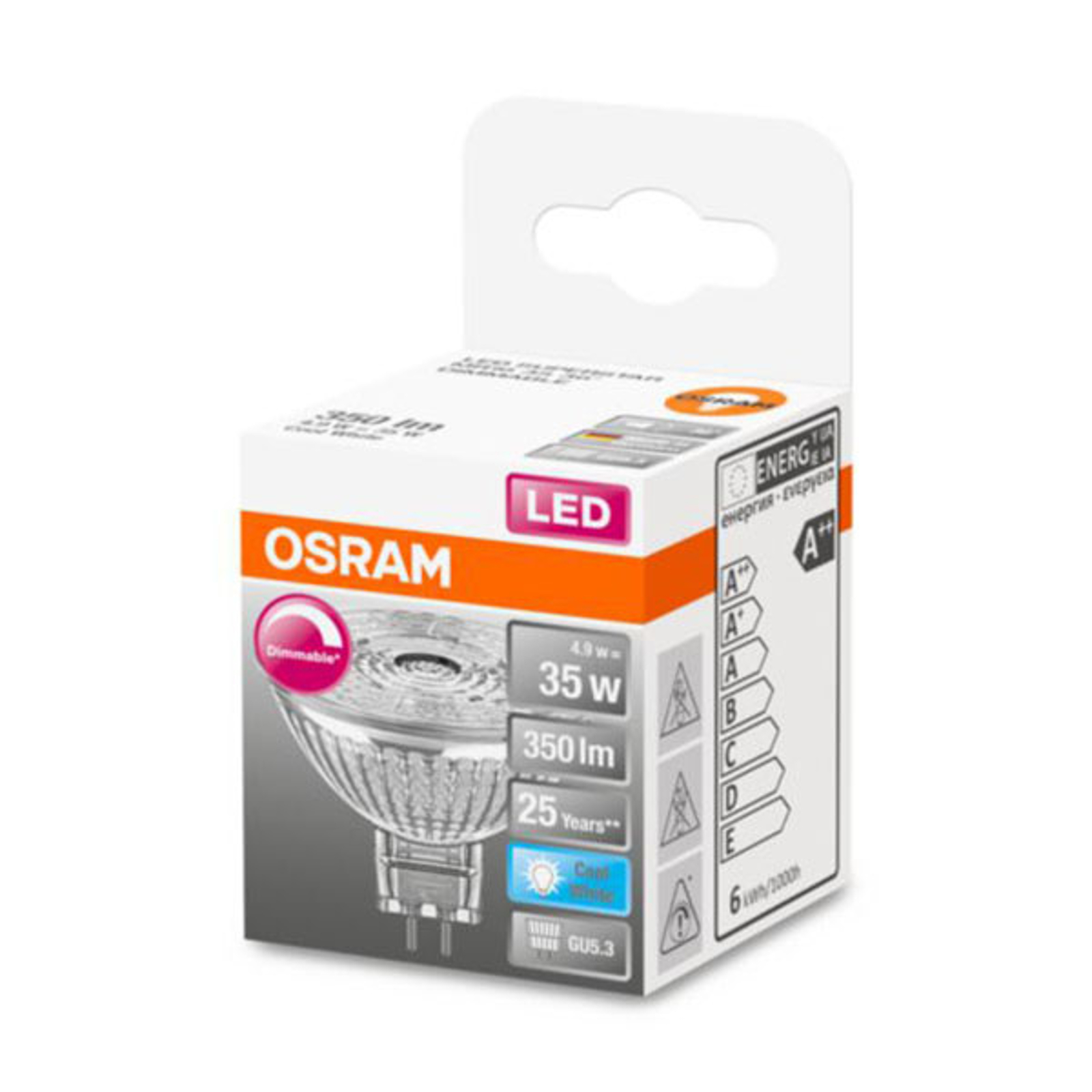 OSRAM-LED-heljastin GU5,3 4,9W 940 36° himmennys
