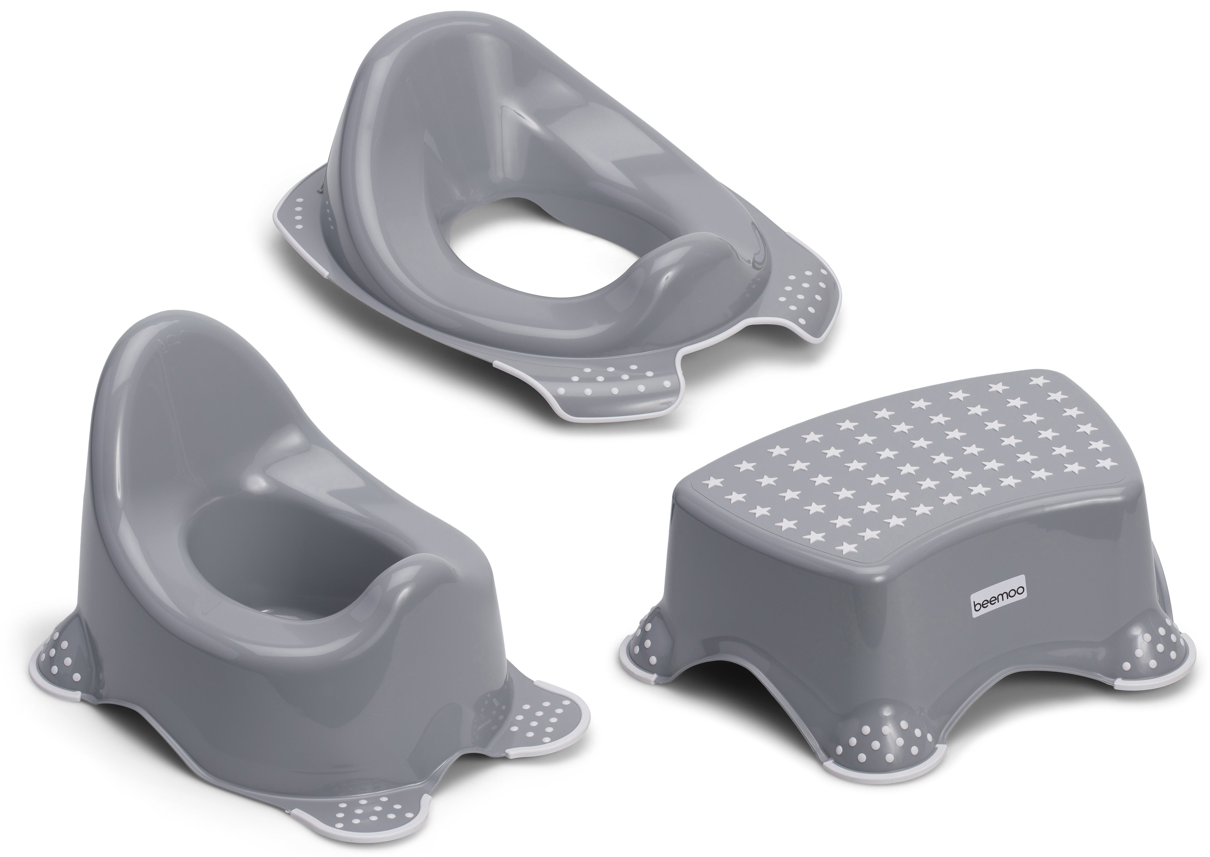 Beemoo Care Anti-Slip Potta, WC-istuin ja Seisomakoroke, Harmaa