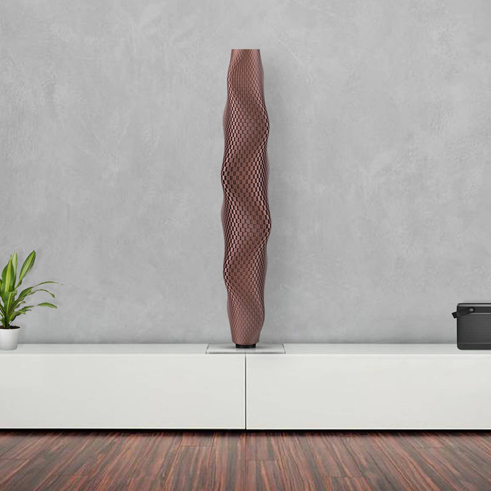 LED-lattiavalo Flechtwerk Kaktus 75 cm, kupari
