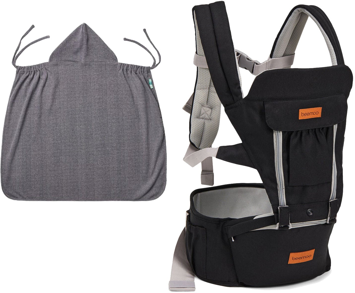 Beemoo Carry Comfort Adjust Kantoreppu + Päällinen, Black