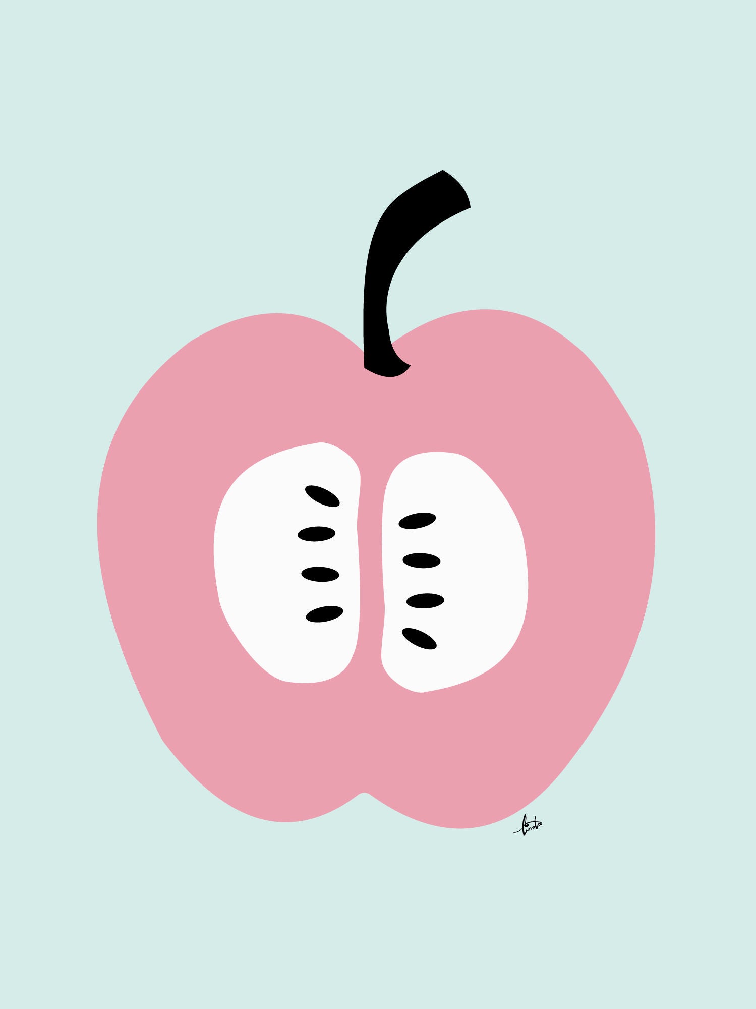 POPP Apple Juliste 50x70, Mintunvihreä