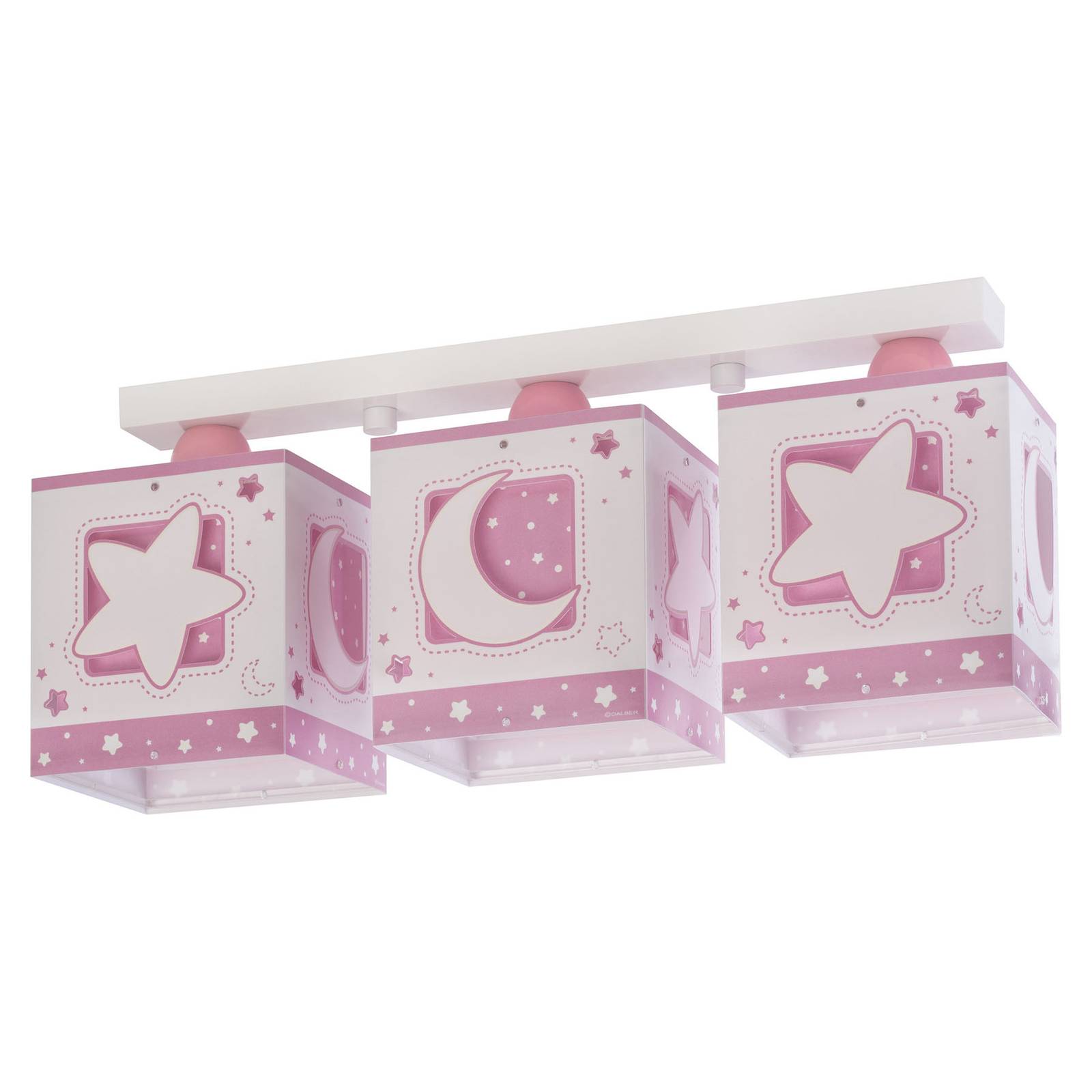 Lastenhuoneen kattovalo Moonlight, 3-lamp., roosa