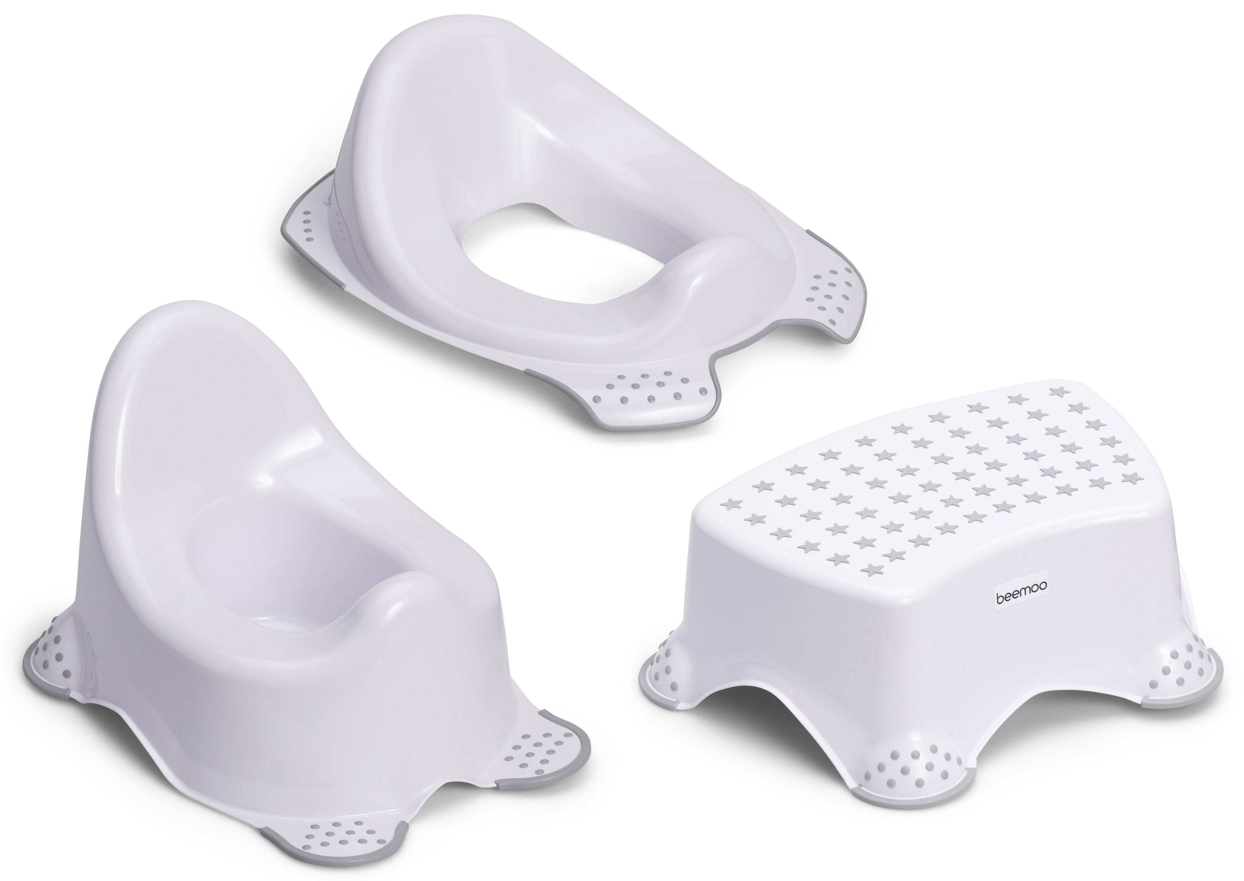 Beemoo Care Anti-Slip Potta, WC-istuin ja Seisomakoroke, Valkoinen