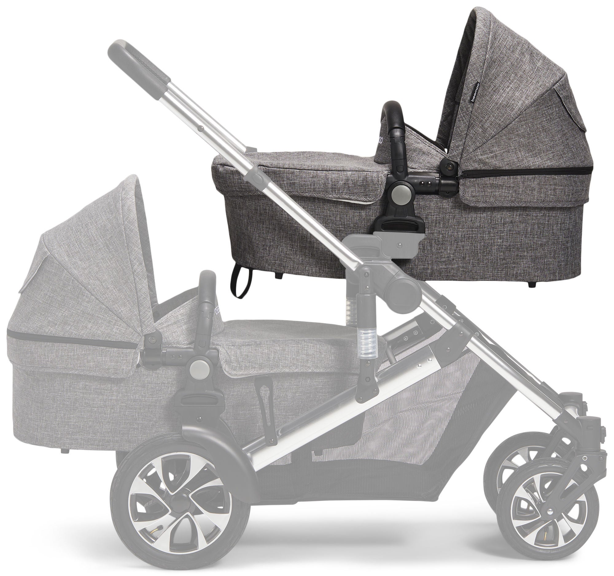 Beemoo Maxi Travel Lux II Vaunukoppa, Silver/Grey Melange