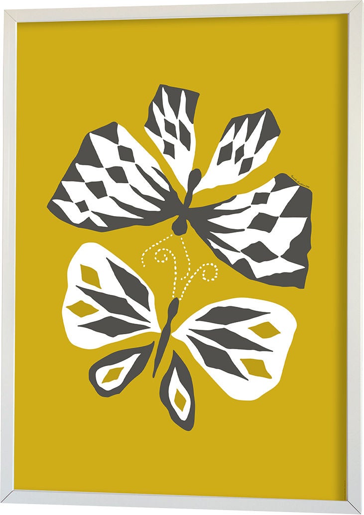 Littlephant Juliste Graphic Print Butterfly Love 70x100, Yellow
