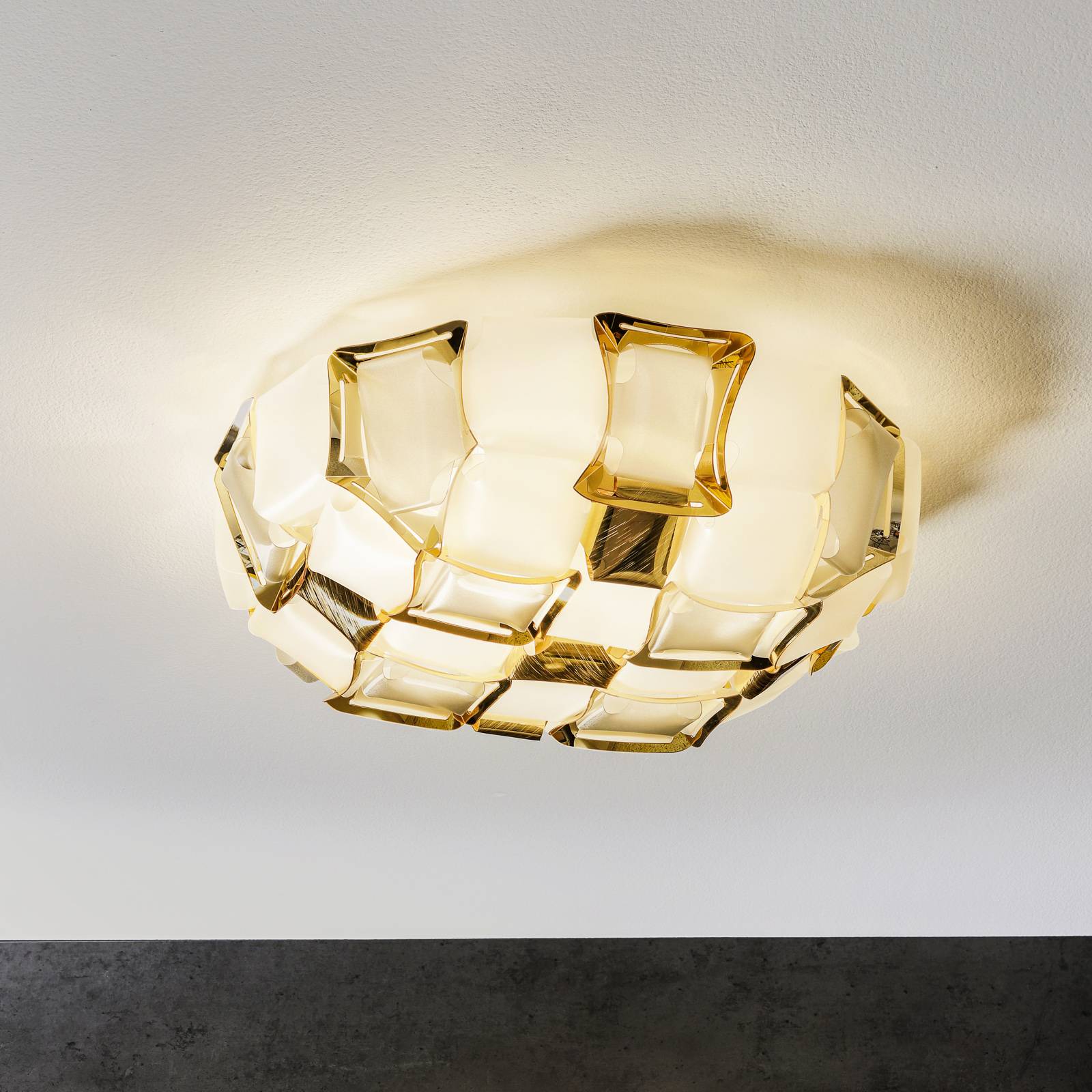 Slamp Mida -seinälamppu, 50 cm, valkoinen-kulta