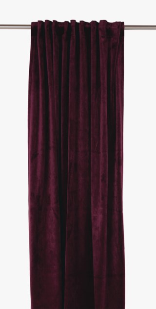 Mali velour verho tummanpunainen