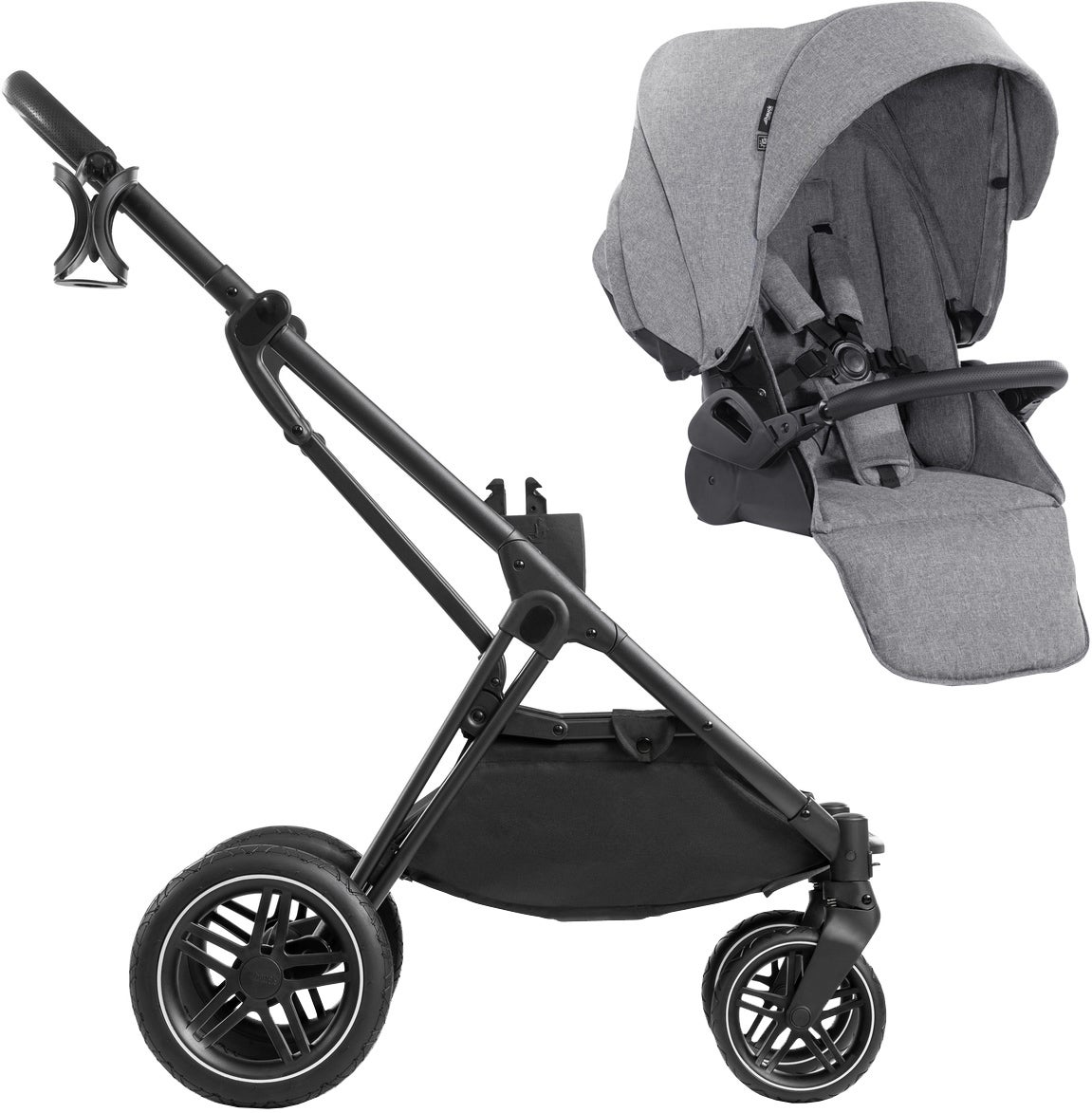 Hauck Vision X Lastenrattaat, Grey Melange/Black