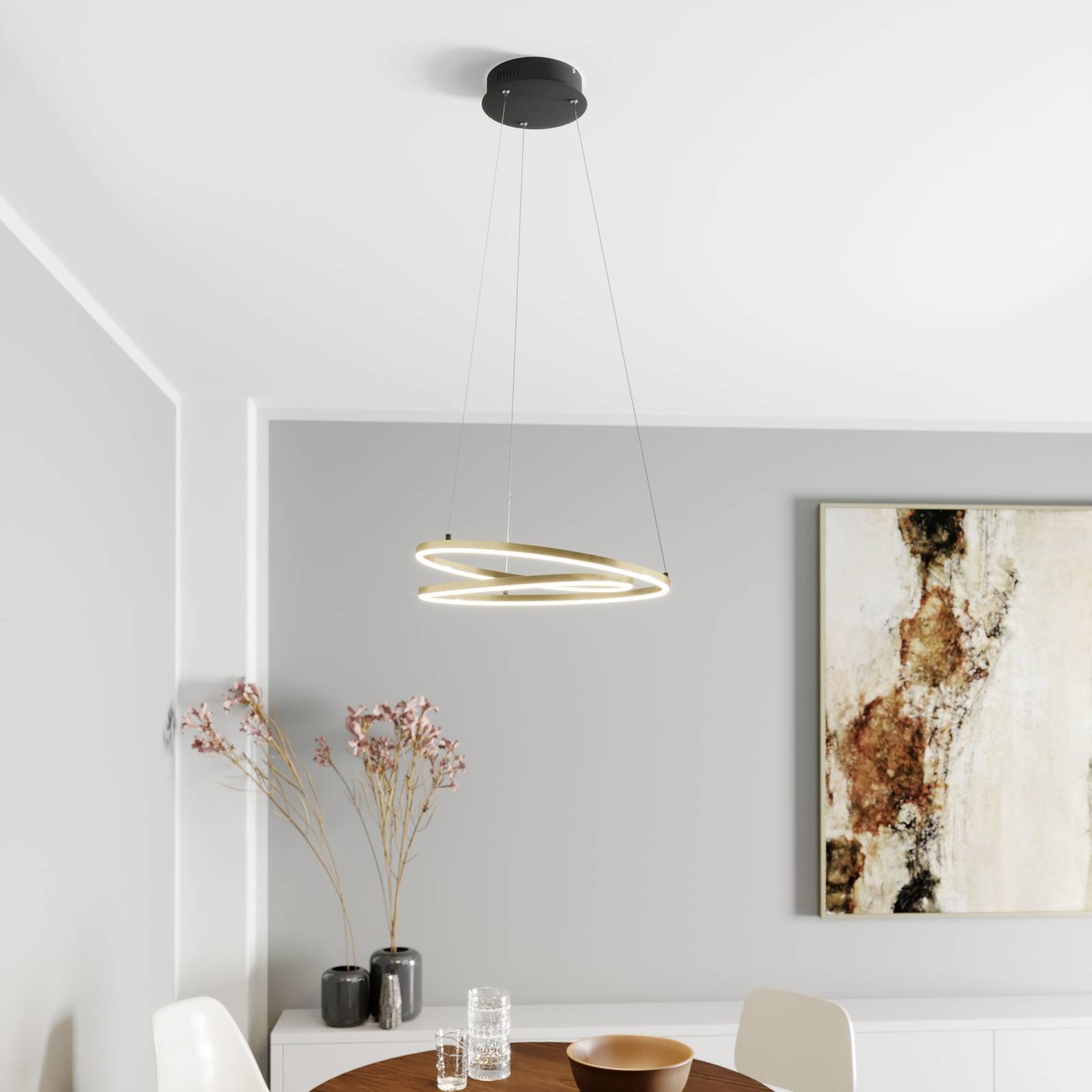Lindby Davian LED-riippuvalaisin, messinki
