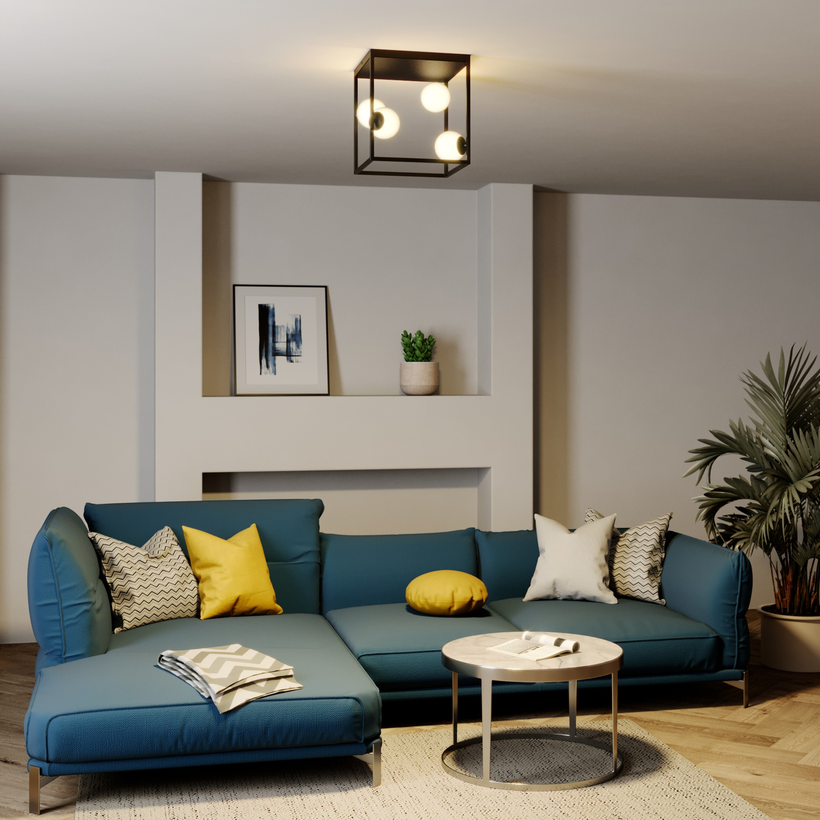 Lindby Utopia -LED-kattovalaisin, 4-lamppuinen