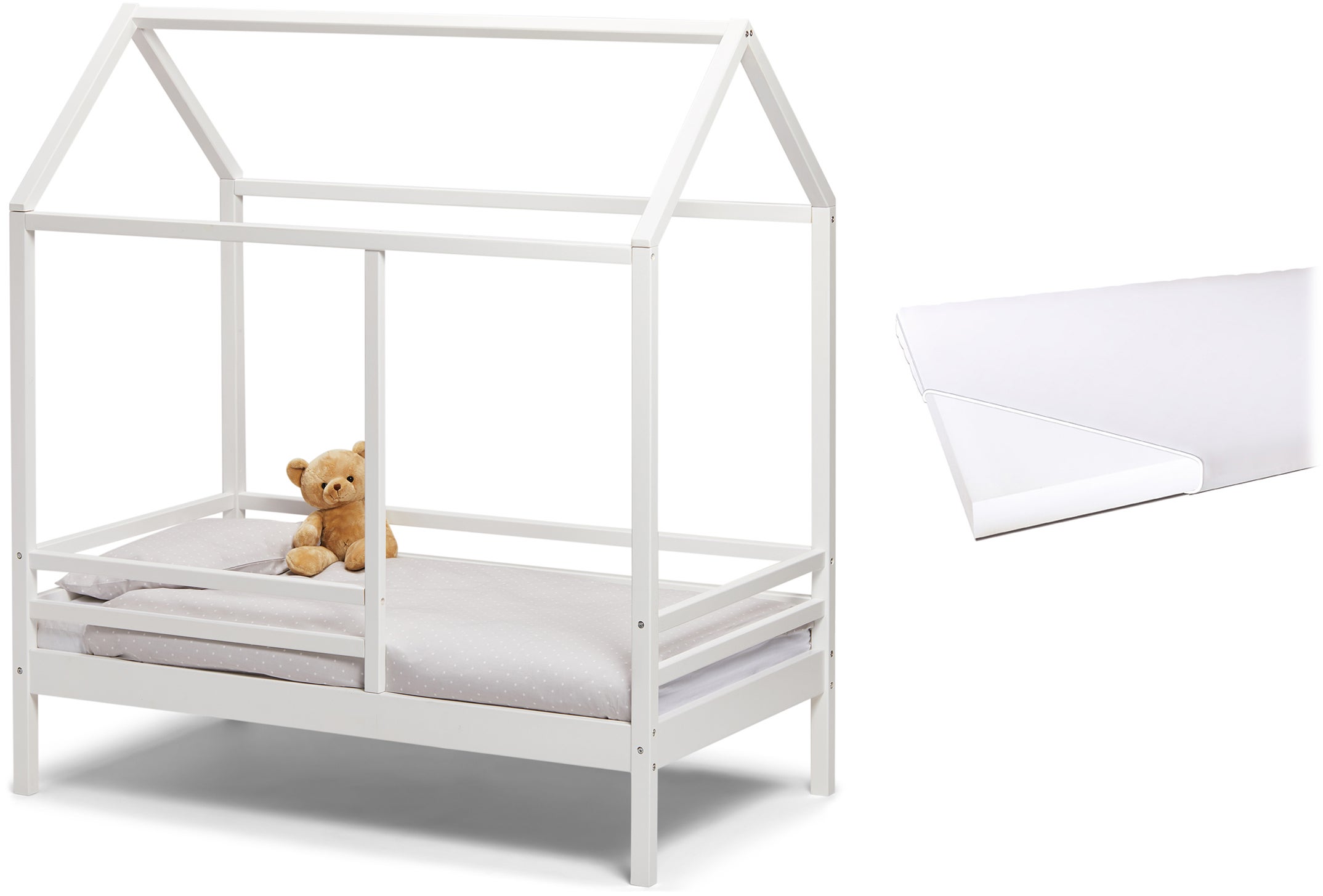 Minitude Nordic Jax Talosänky 70x140 + BabyMatex Patja, Valkoinen