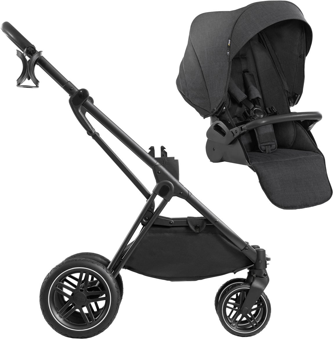 Hauck Vision X Lastenrattaat, Black Melange/Black