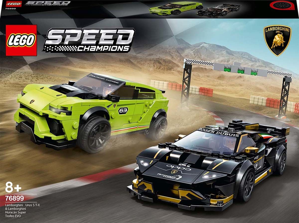 LEGO Speed Champions 76899 Lamborghini Urus ST-X & Lamborghini Huracán Super Trofeo EVO