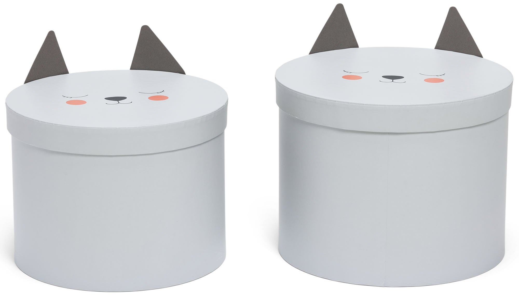 Alice & Fox Säilytyslaatikot 2-Pack Kissa, Valkoinen