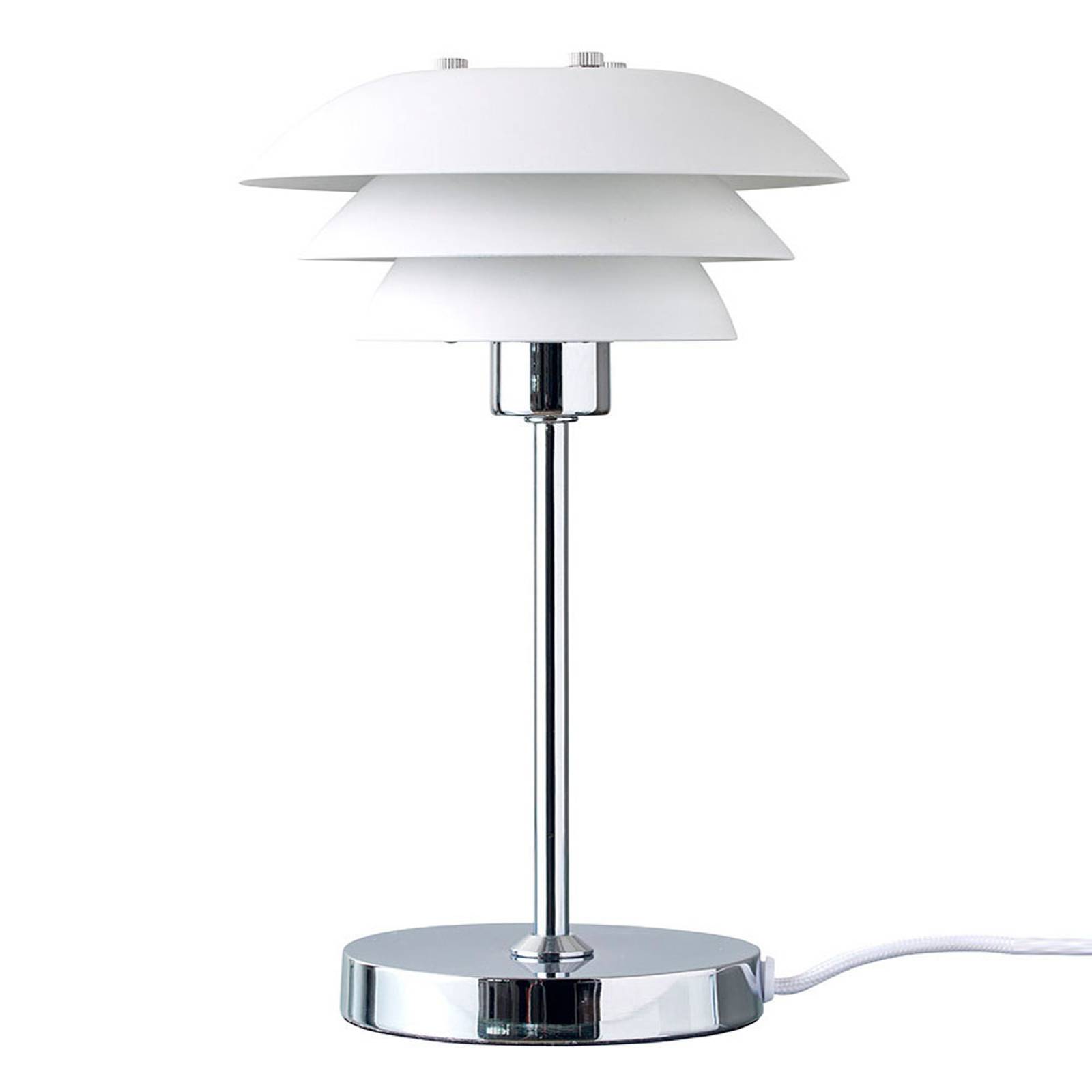 Dyberg Larsen DL16 -pöytälamppu Ø 16 cm, valkoinen