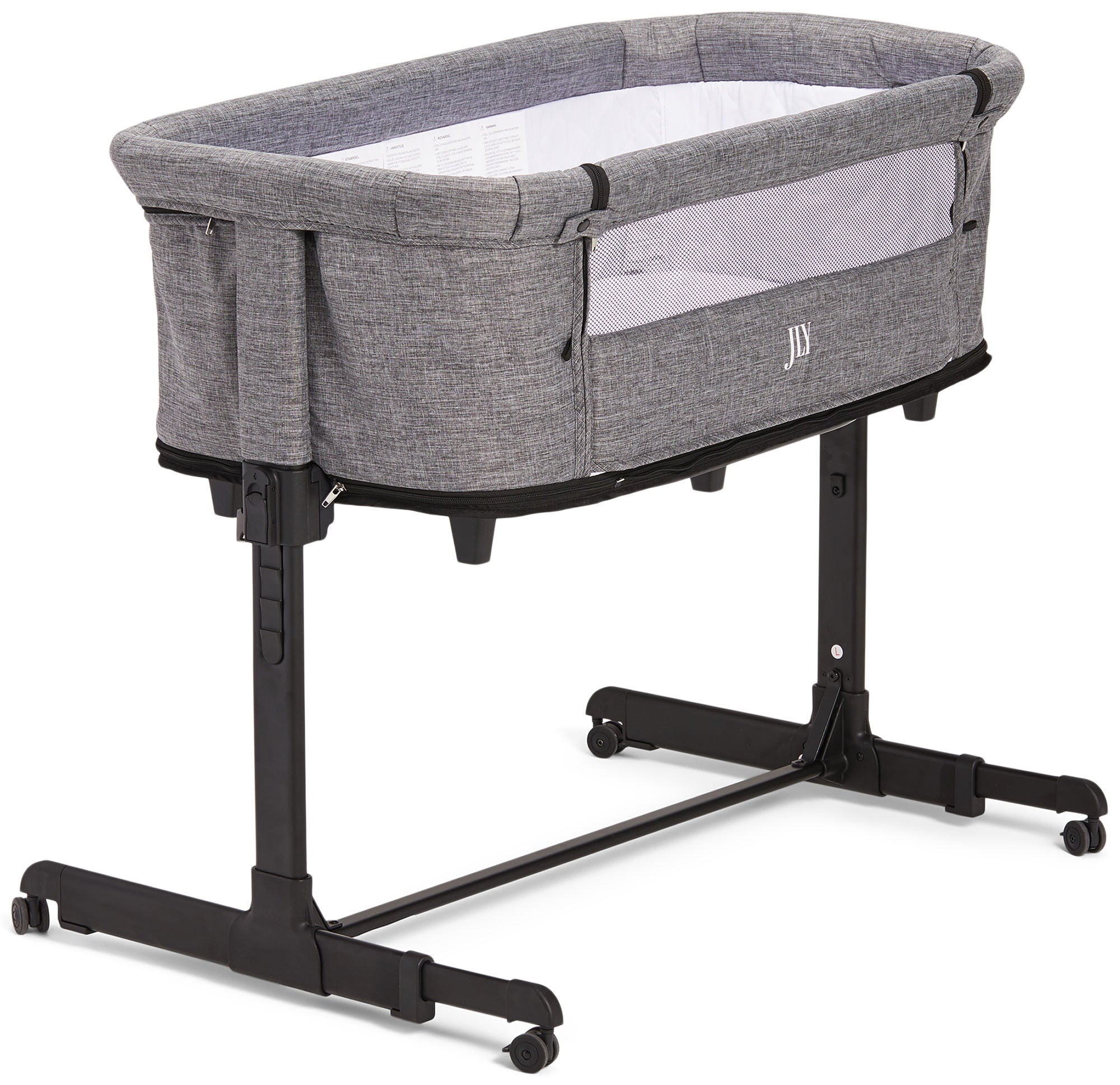 JLY Future 2in1 Bedside Crib, Tummanharmaa